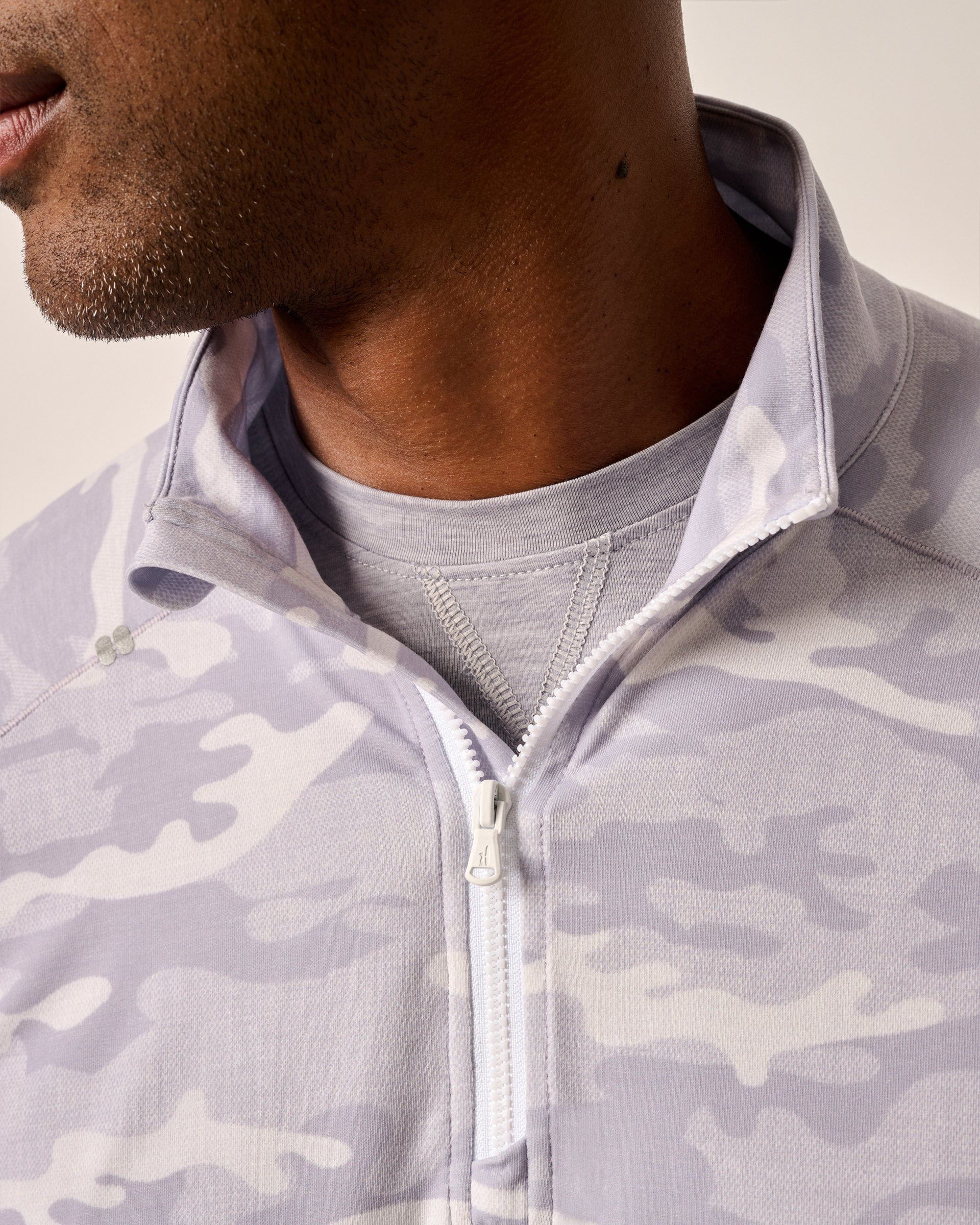 Johnnie-O Patton Performance Camo 1/4 Zip Pullover, White