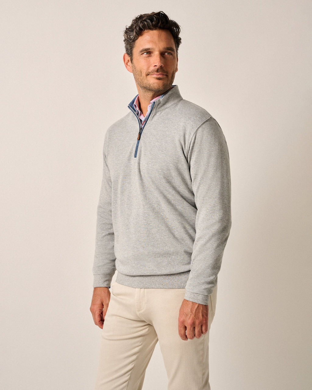 Johnnie-O Sully 1/4 Zip Pullover, Light Gray