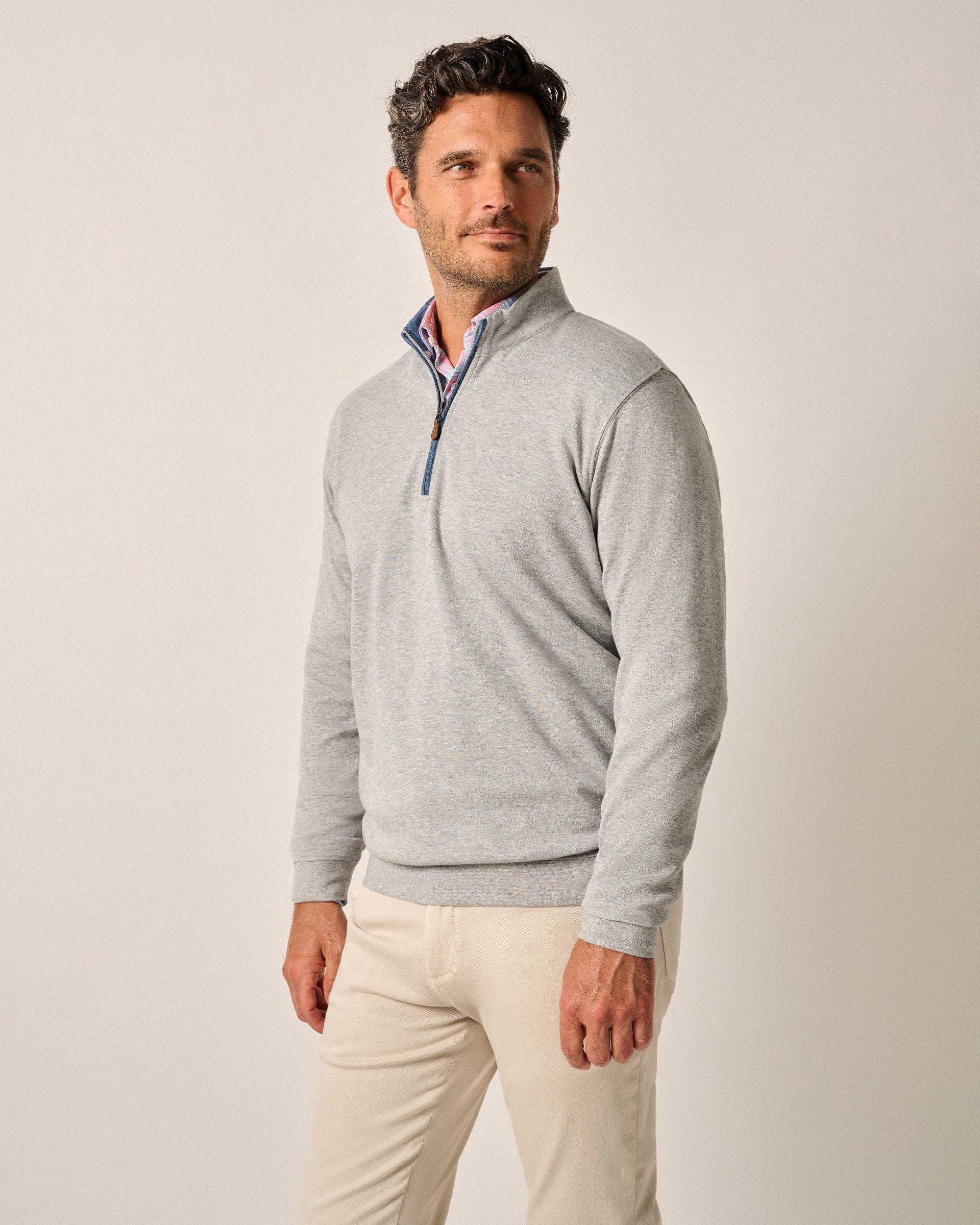 Johnnie-O Sully 1/4 Zip Pullover, Light Gray