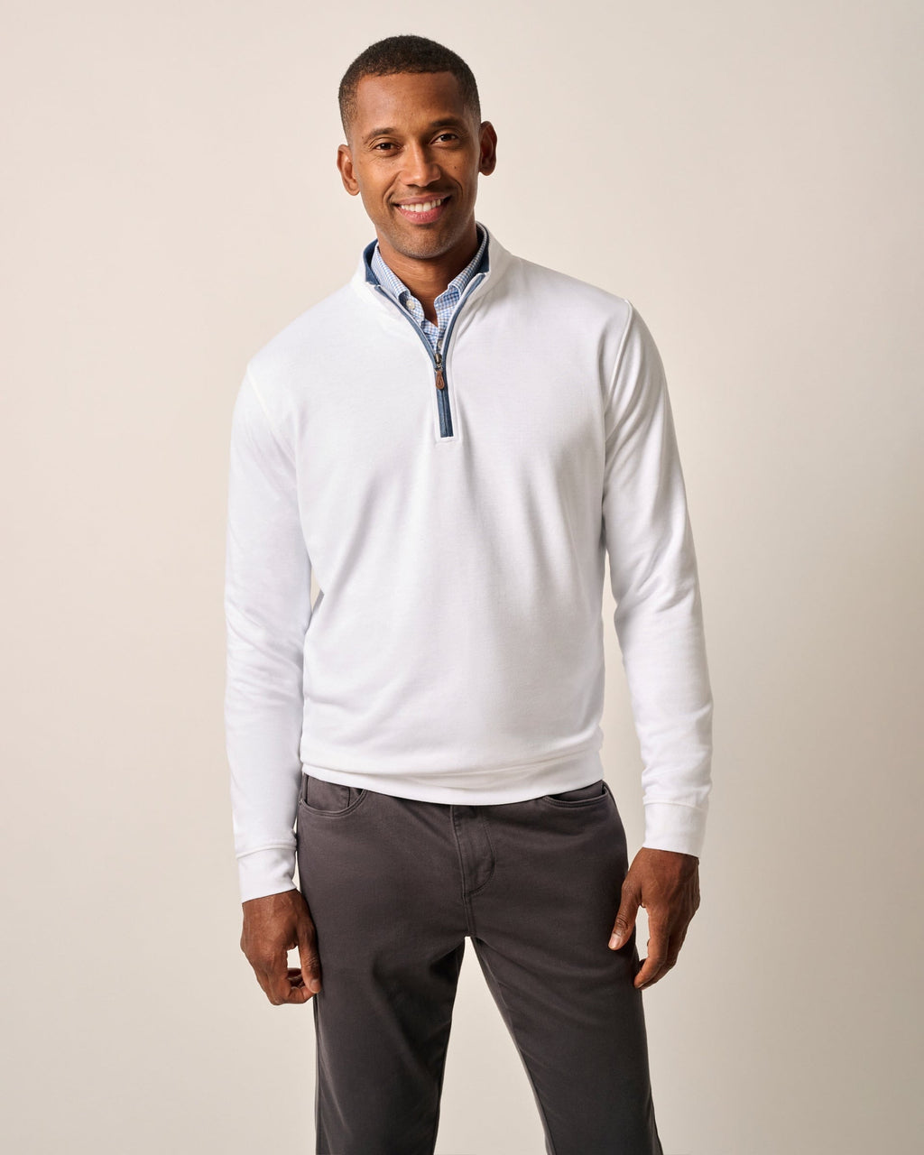 Johnnie-O Sully 1/4 Zip Pullover, White