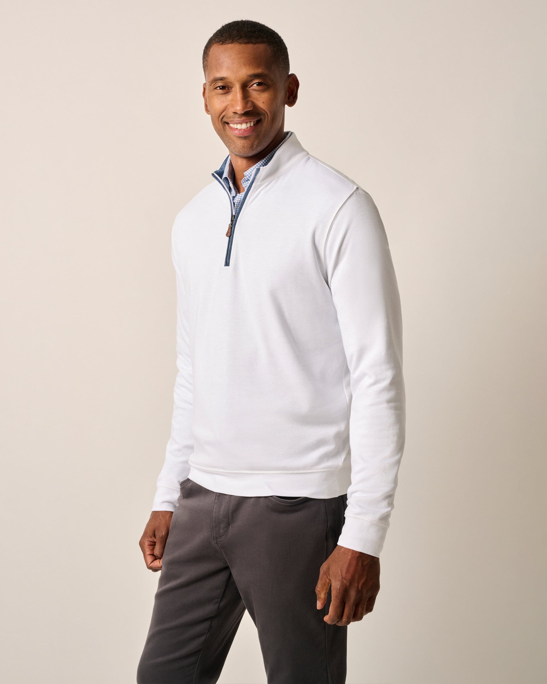 Johnnie-O Sully 1/4 Zip Pullover, White