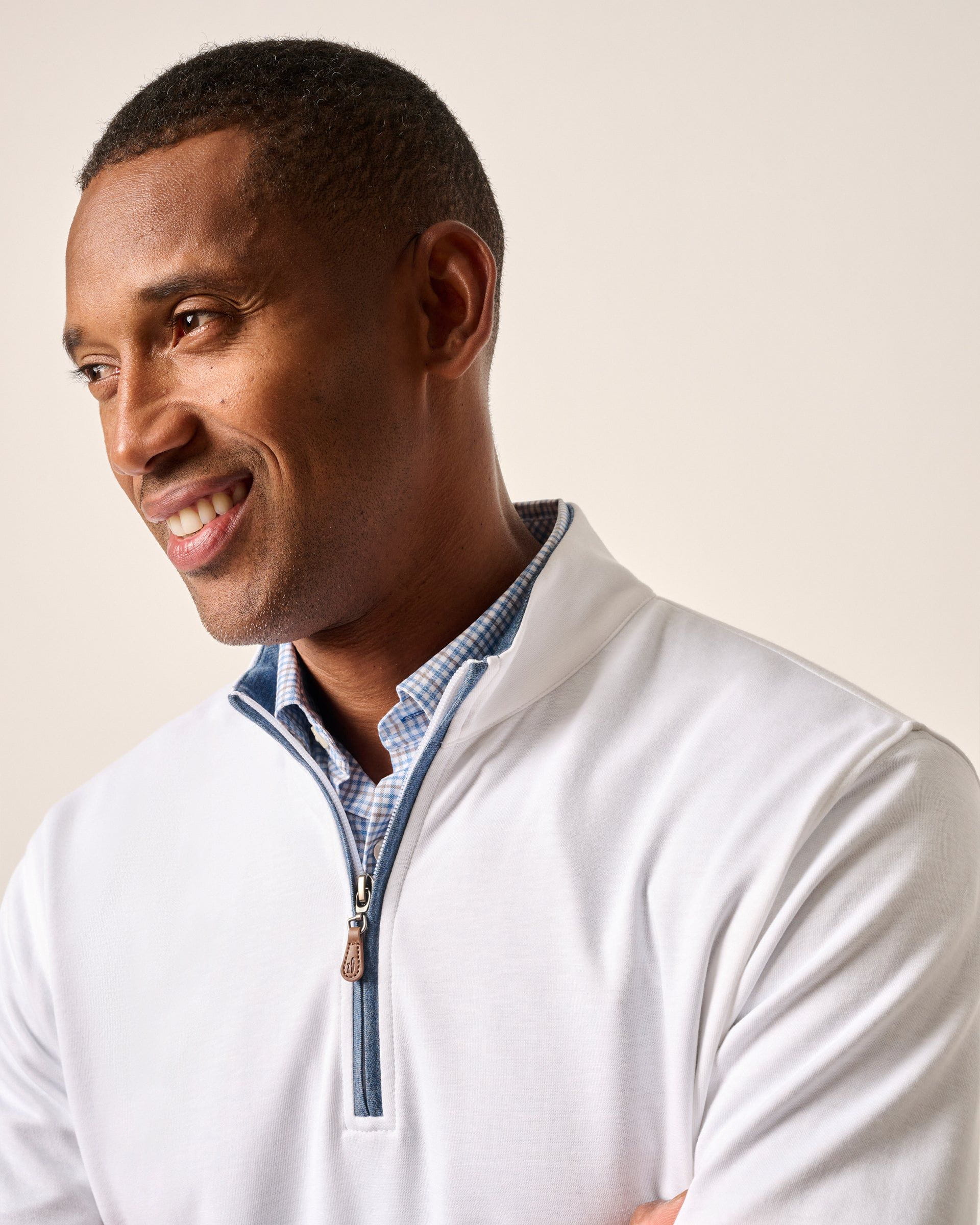 Johnnie-O Sully 1/4 Zip Pullover, White