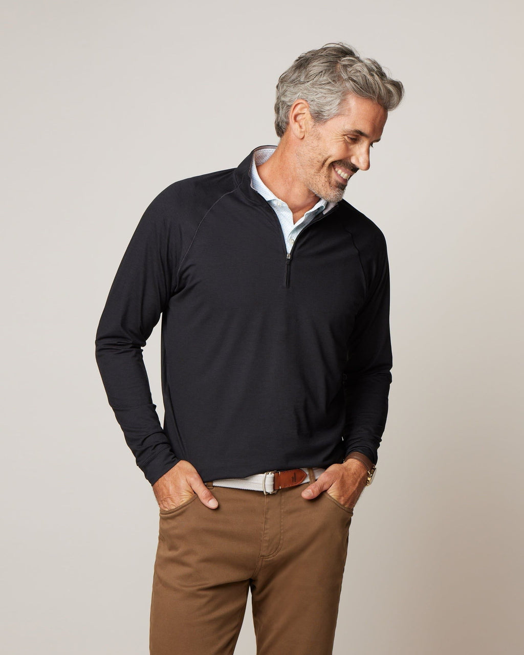 Johnnie-O Freeborne Performance 1/4 Zip Pullover, Black