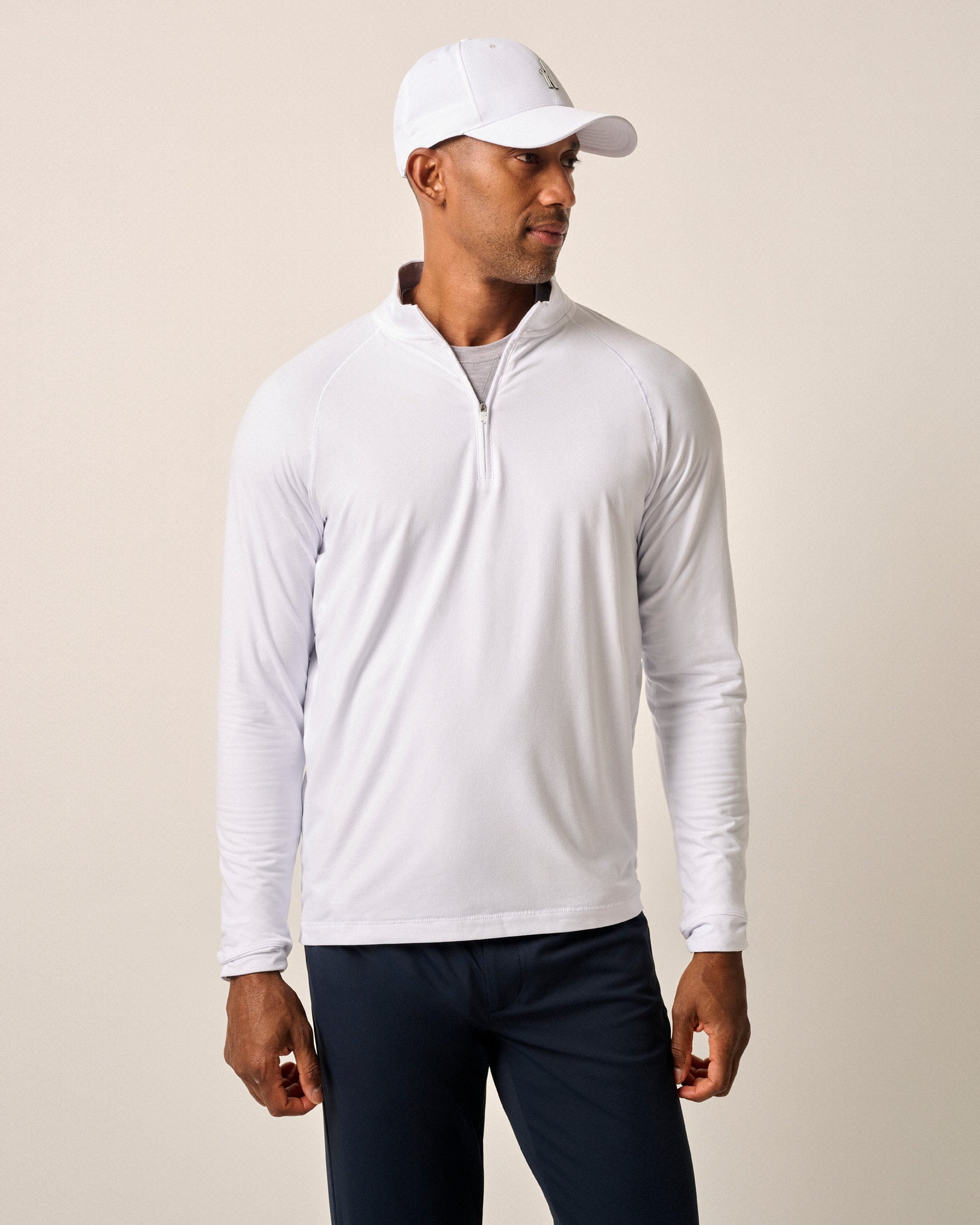 Johnnie-O Freeborne Performance 1/4 Zip Pullover, White
