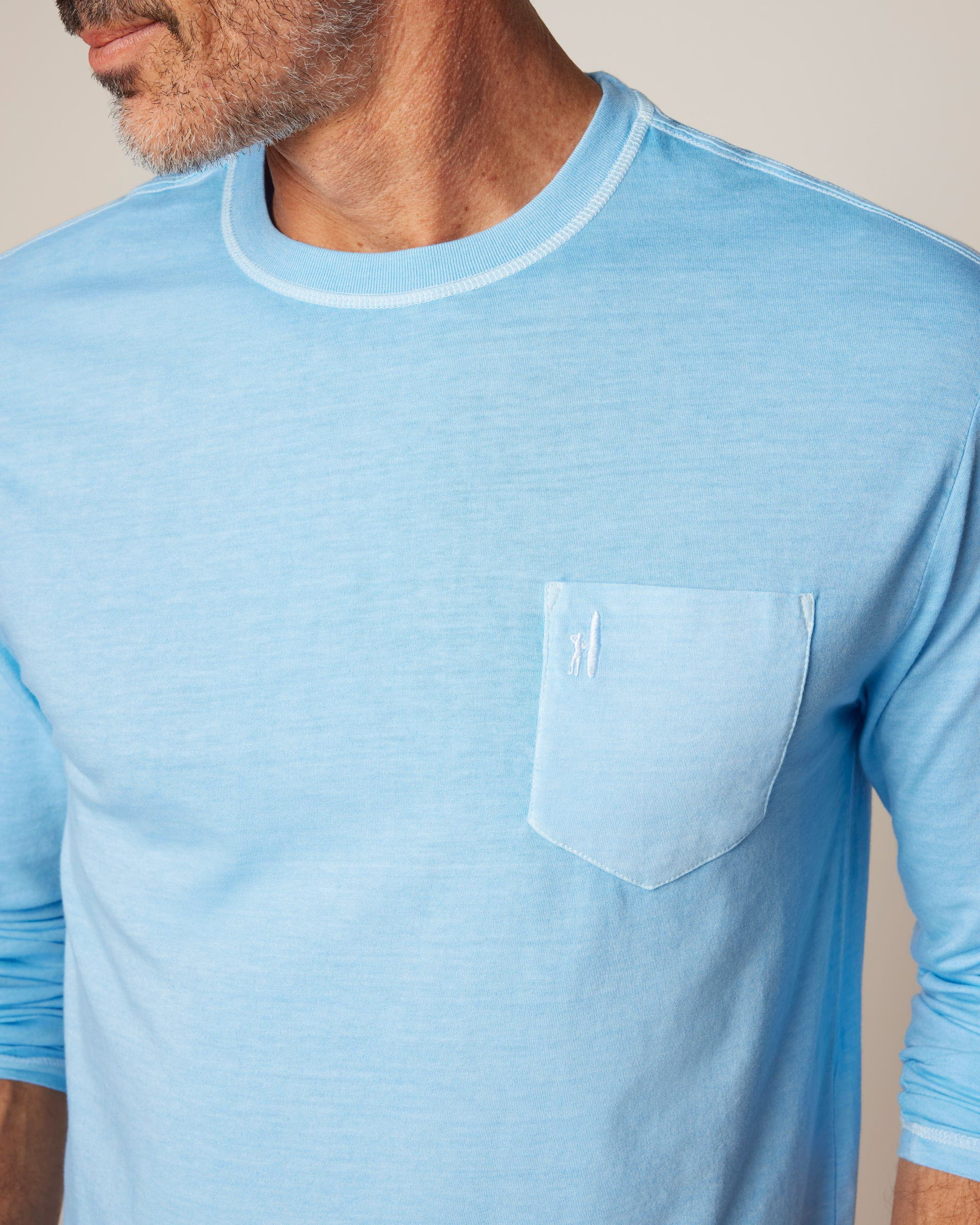 Johnnie-O Brennan Long Sleeve Cotton Blend T-Shirt, Maliblu