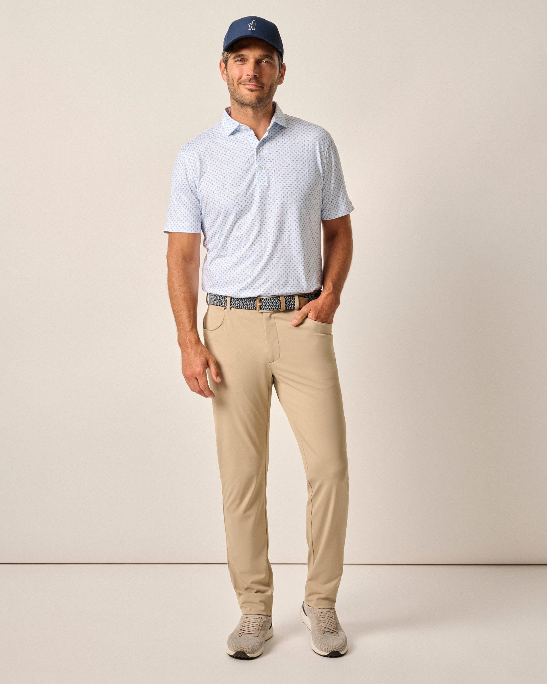 Johnnie-O Momentum Stretch Knit Performance Pant Light, Khaki