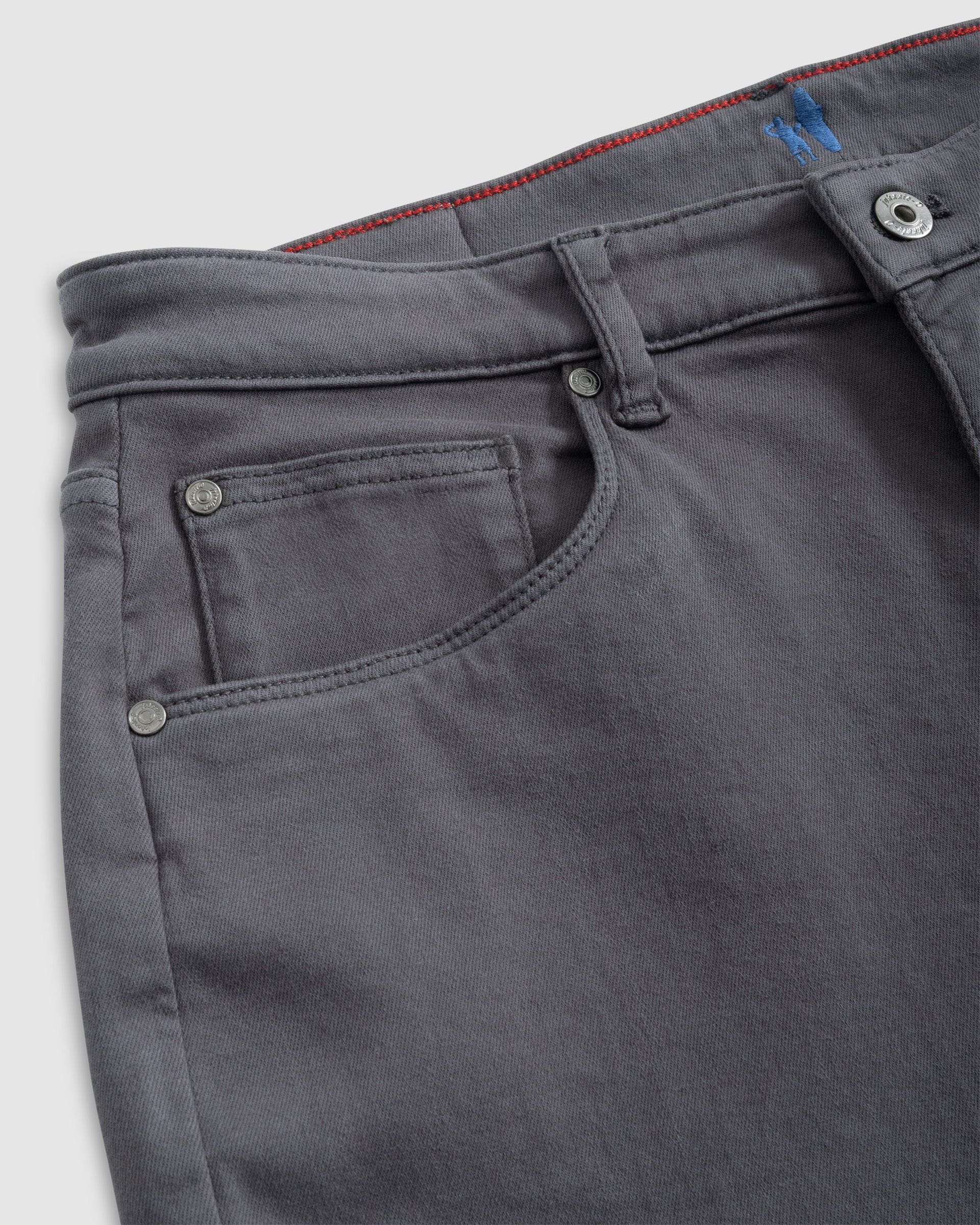 Johnnie-O Newport 5-Pocket Cotton Pants, Charcoal