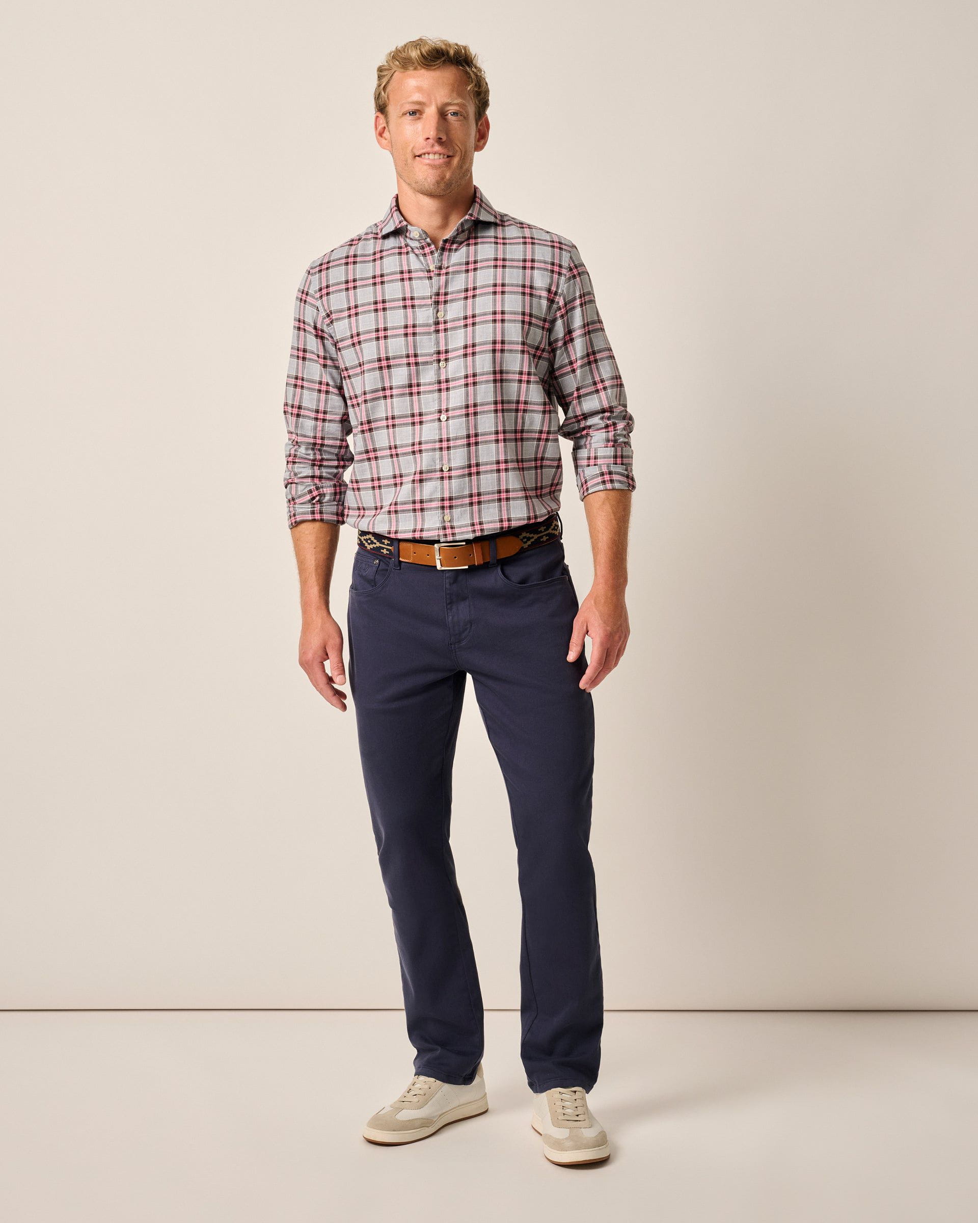 Johnnie-O Newport 5-Pocket Cotton Pants, Twilight