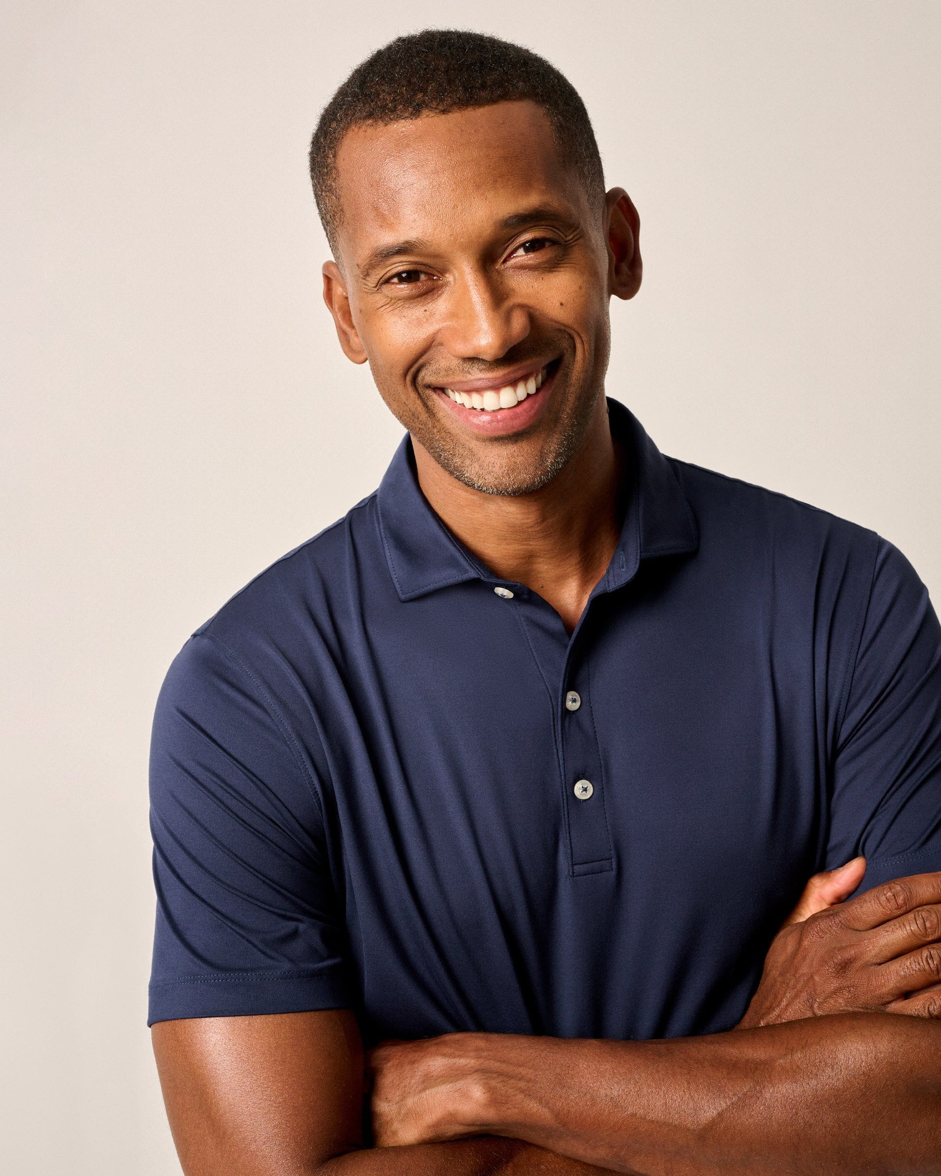 Johnnie-O Performance Featherweight Polo - Solid, Solid Navy