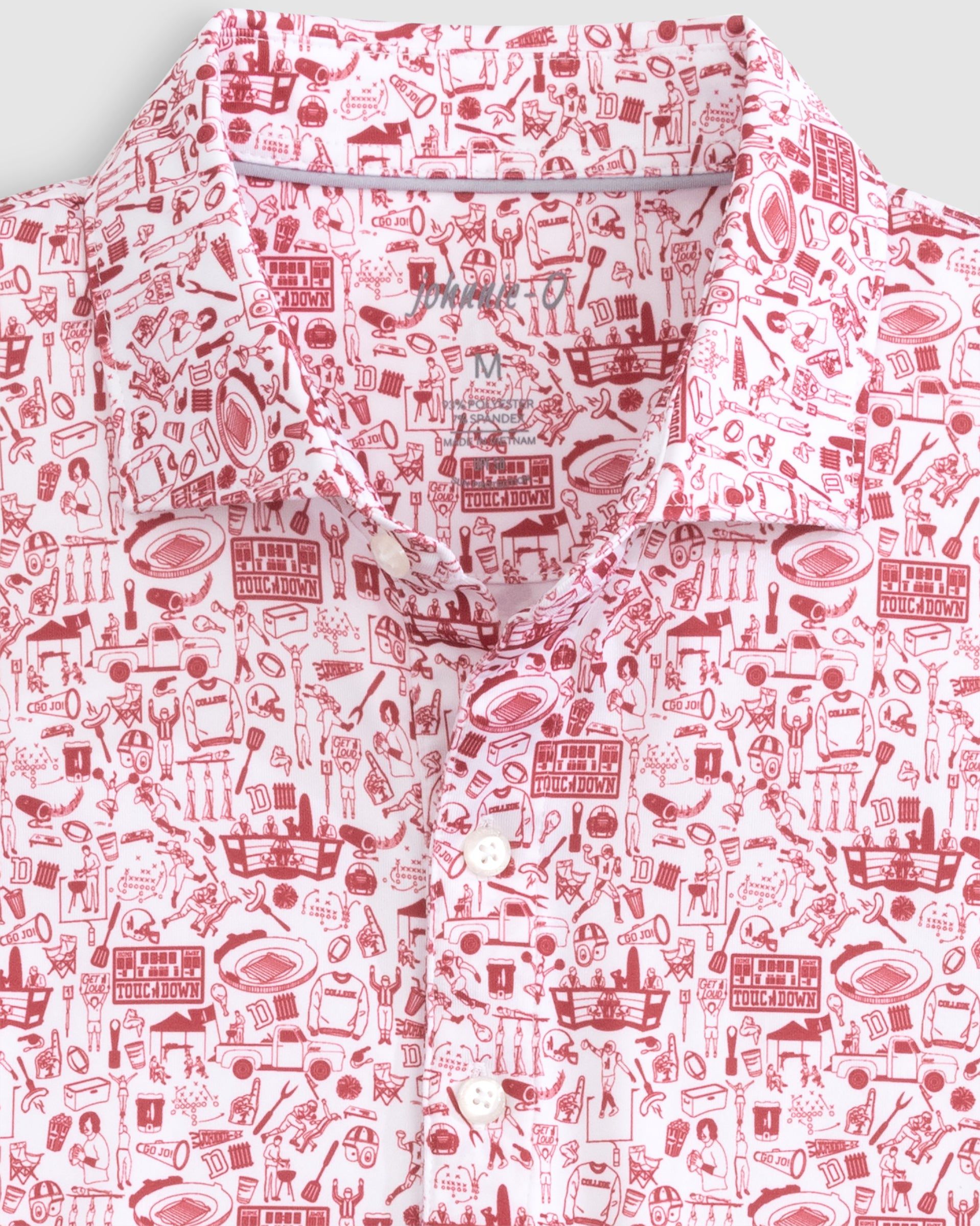 Johnnie-O Tailgater Printed Jersey Performance Polo, Crimson