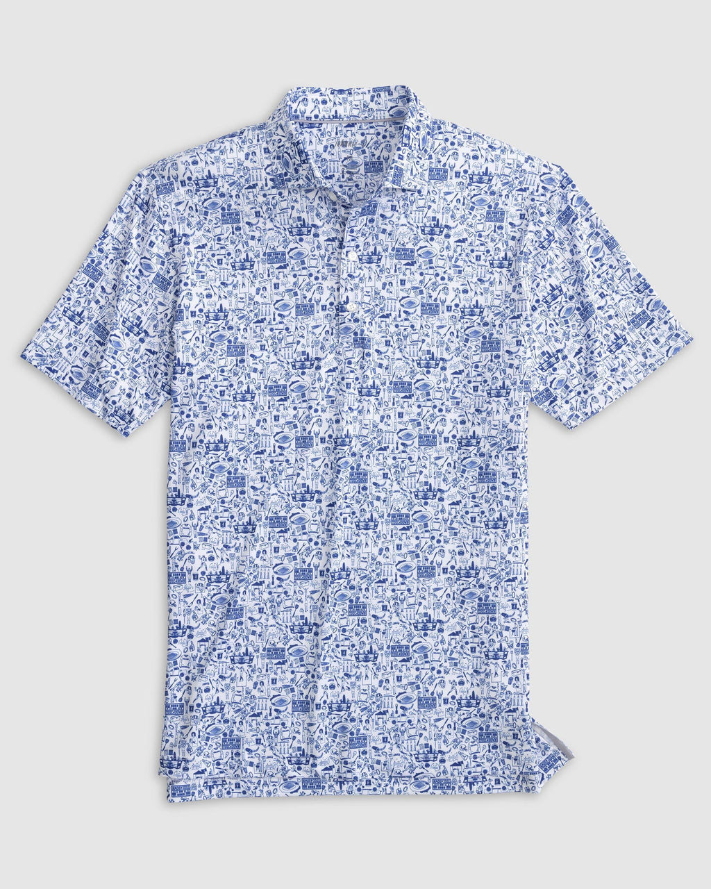 Johnnie-O Tailgater Printed Jersey Performance Polo, Royal
