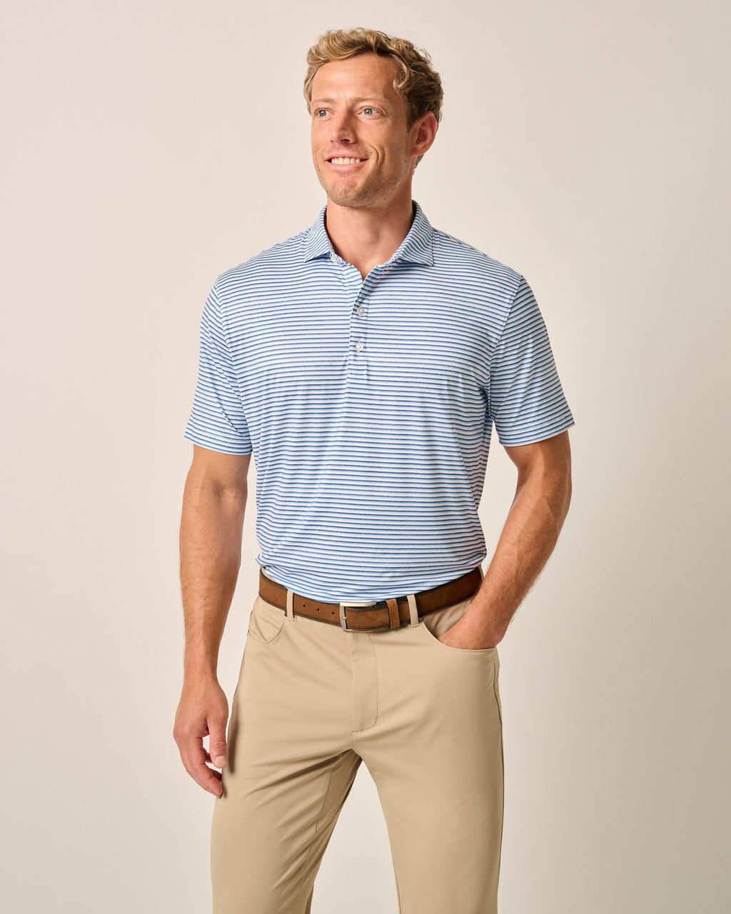 Johnnie-O Featherweight Performance Polo - Warwick Stripe