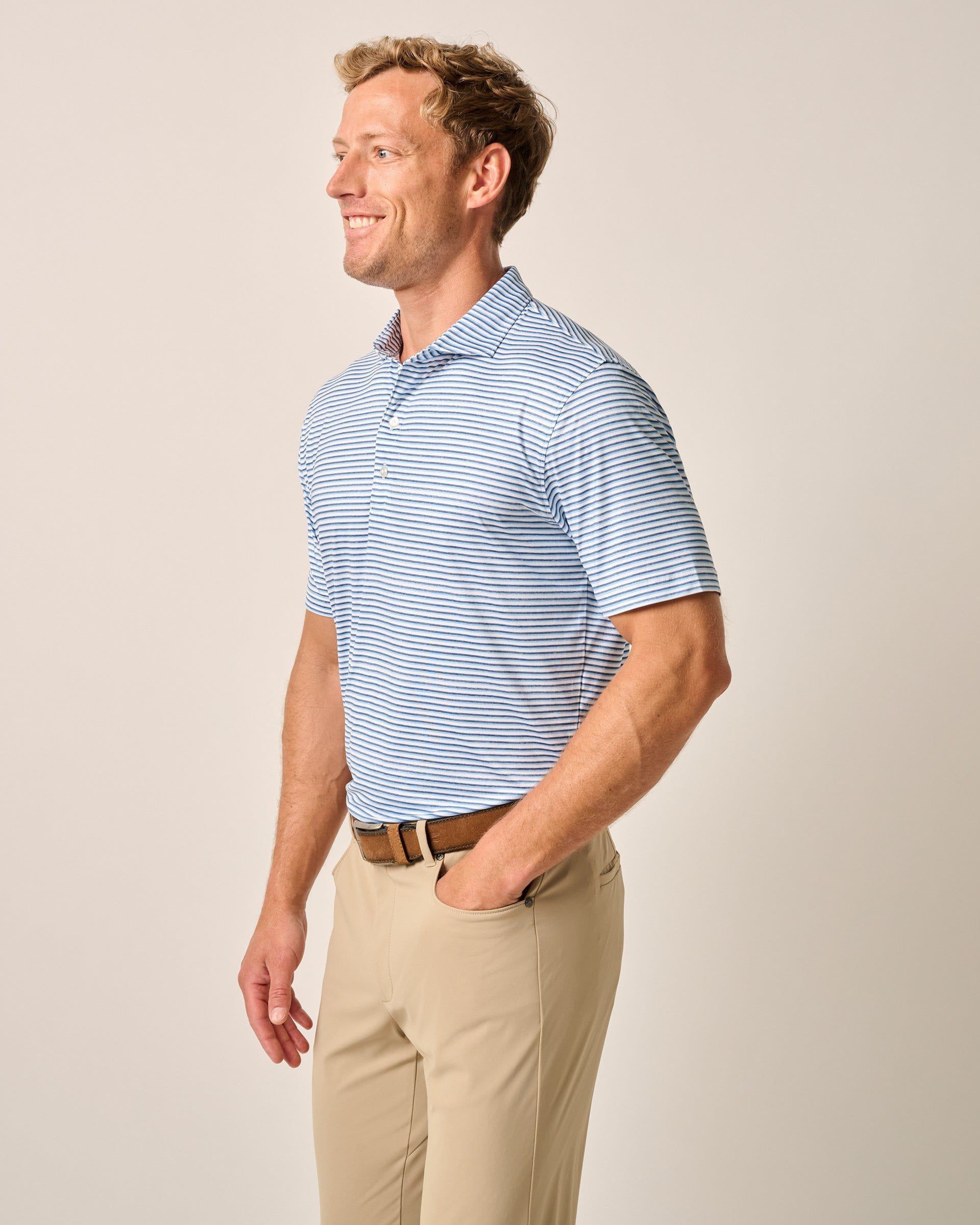 Johnnie-O Featherweight Performance Polo - Warwick Stripe