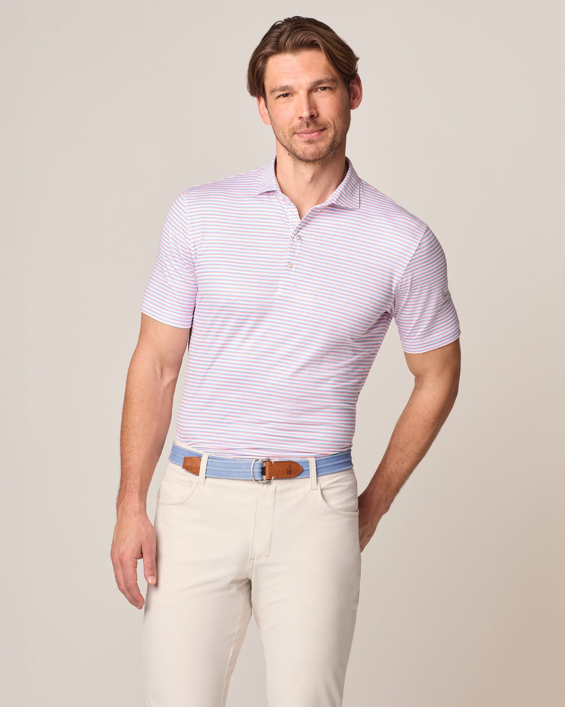 Johnnie-O Featherweight Performance Polo - Warwick Stripe