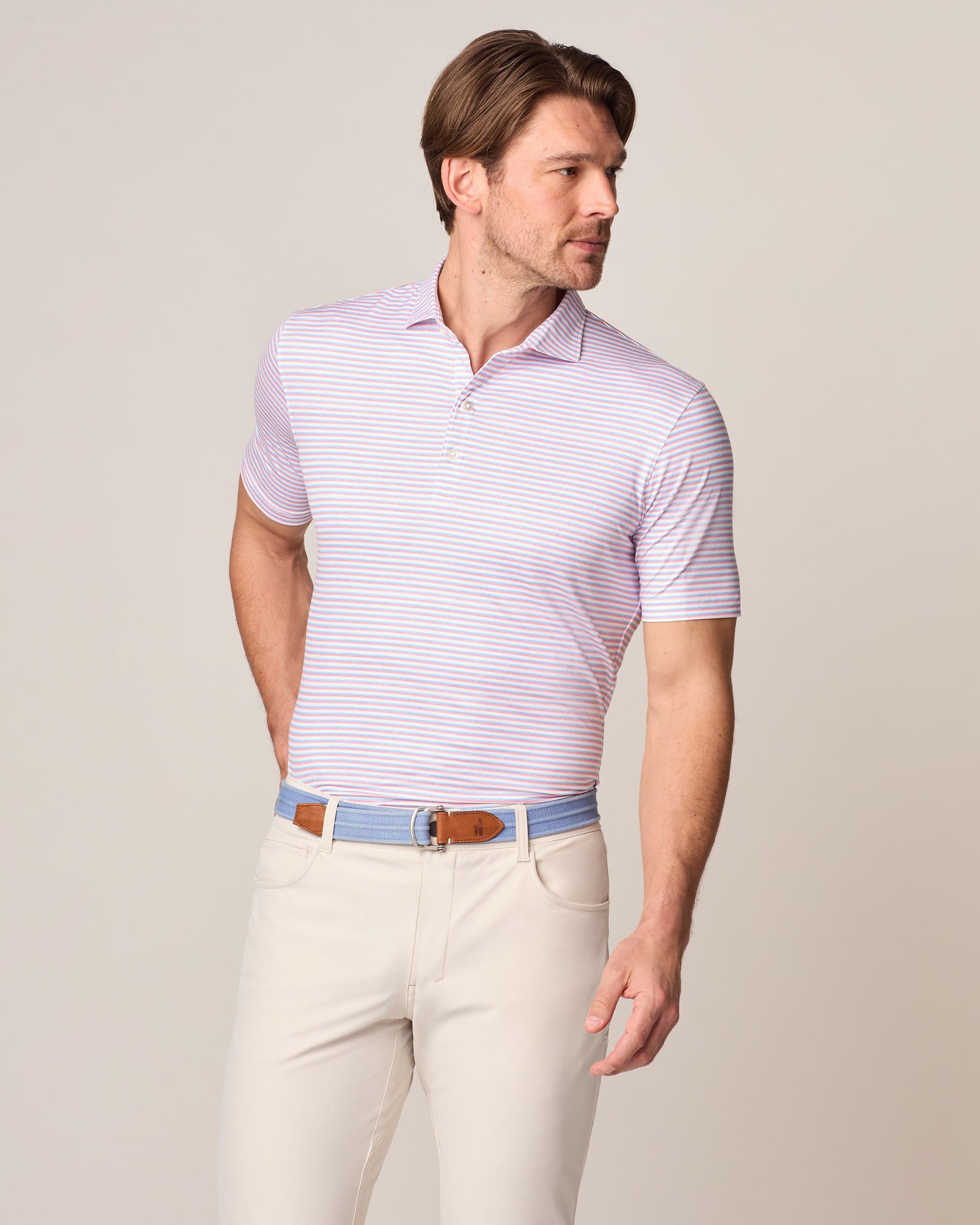 Johnnie-O Featherweight Performance Polo - Warwick Stripe
