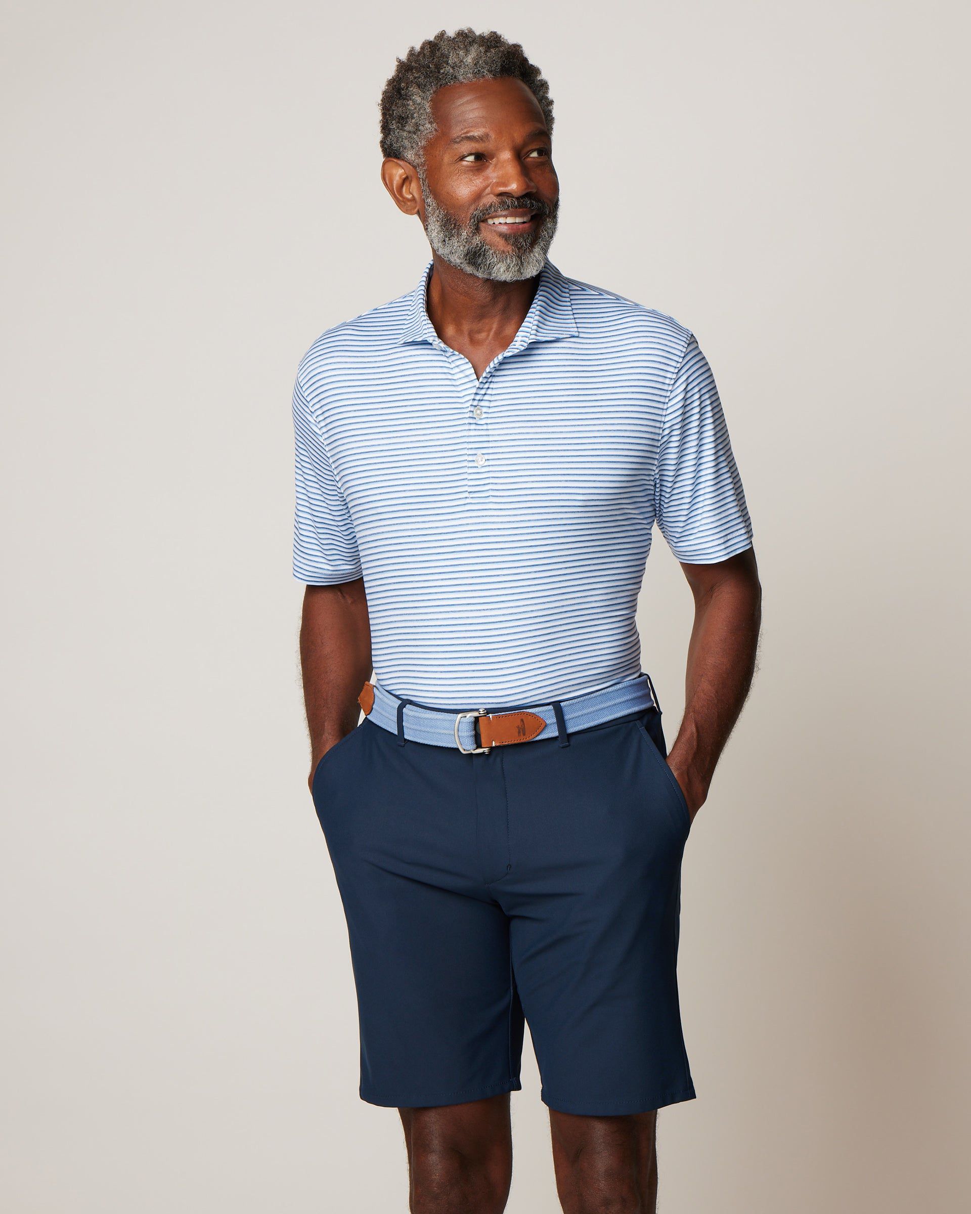 Johnnie-O Featherweight Performance Polo - Warwick Stripe