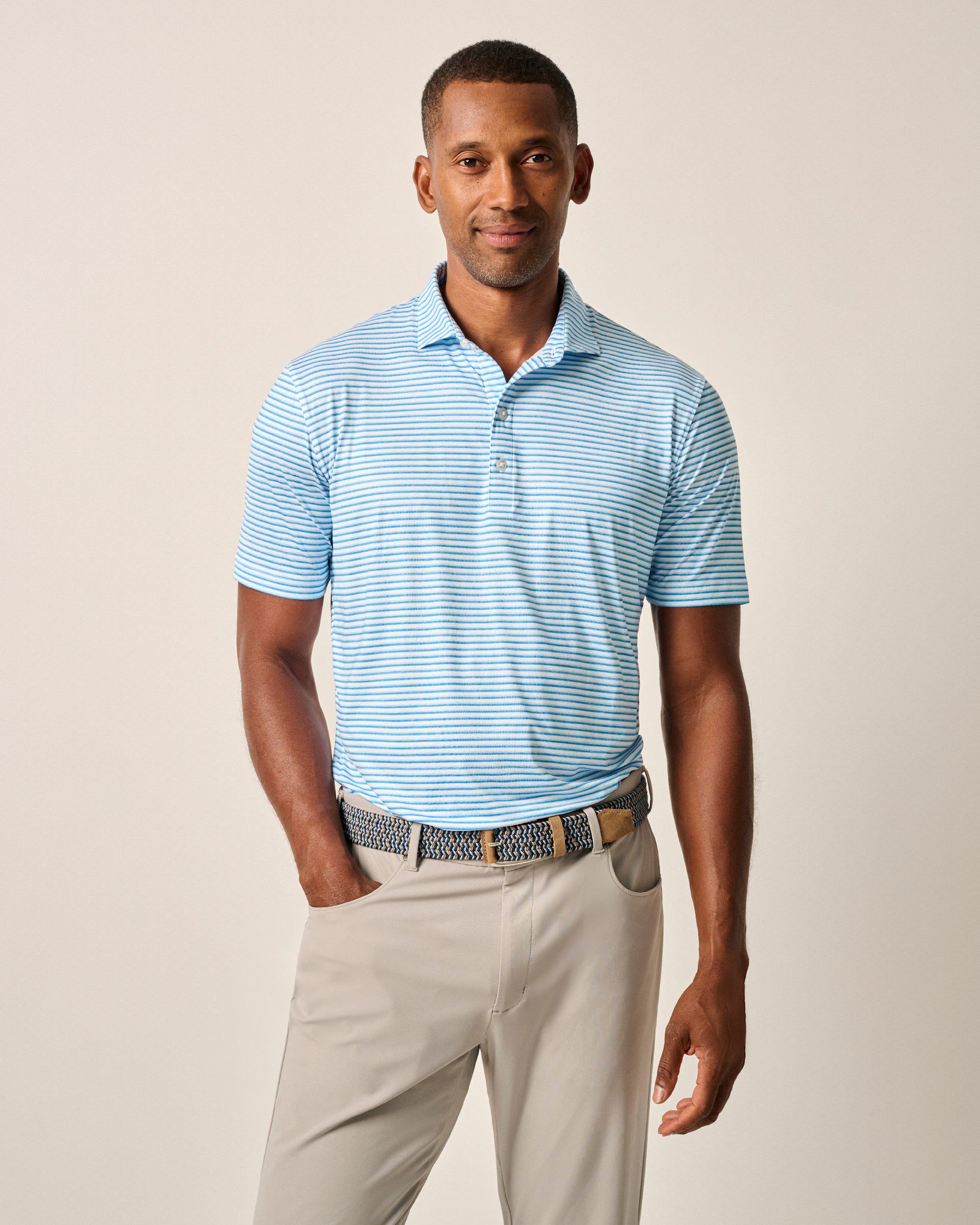 Johnnie-O Featherweight Performance Polo - Warwick Stripe