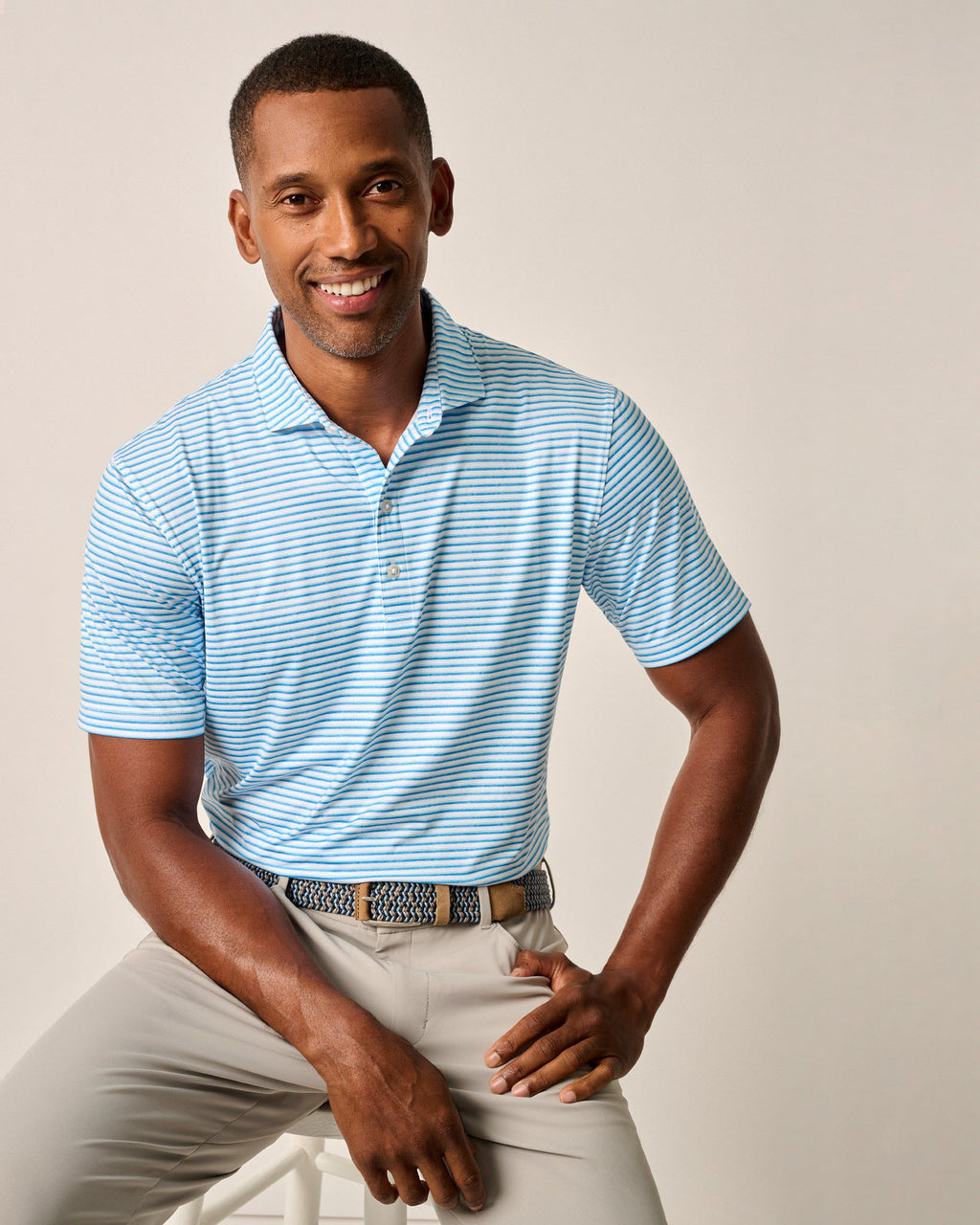 Johnnie-O Featherweight Performance Polo - Warwick Stripe