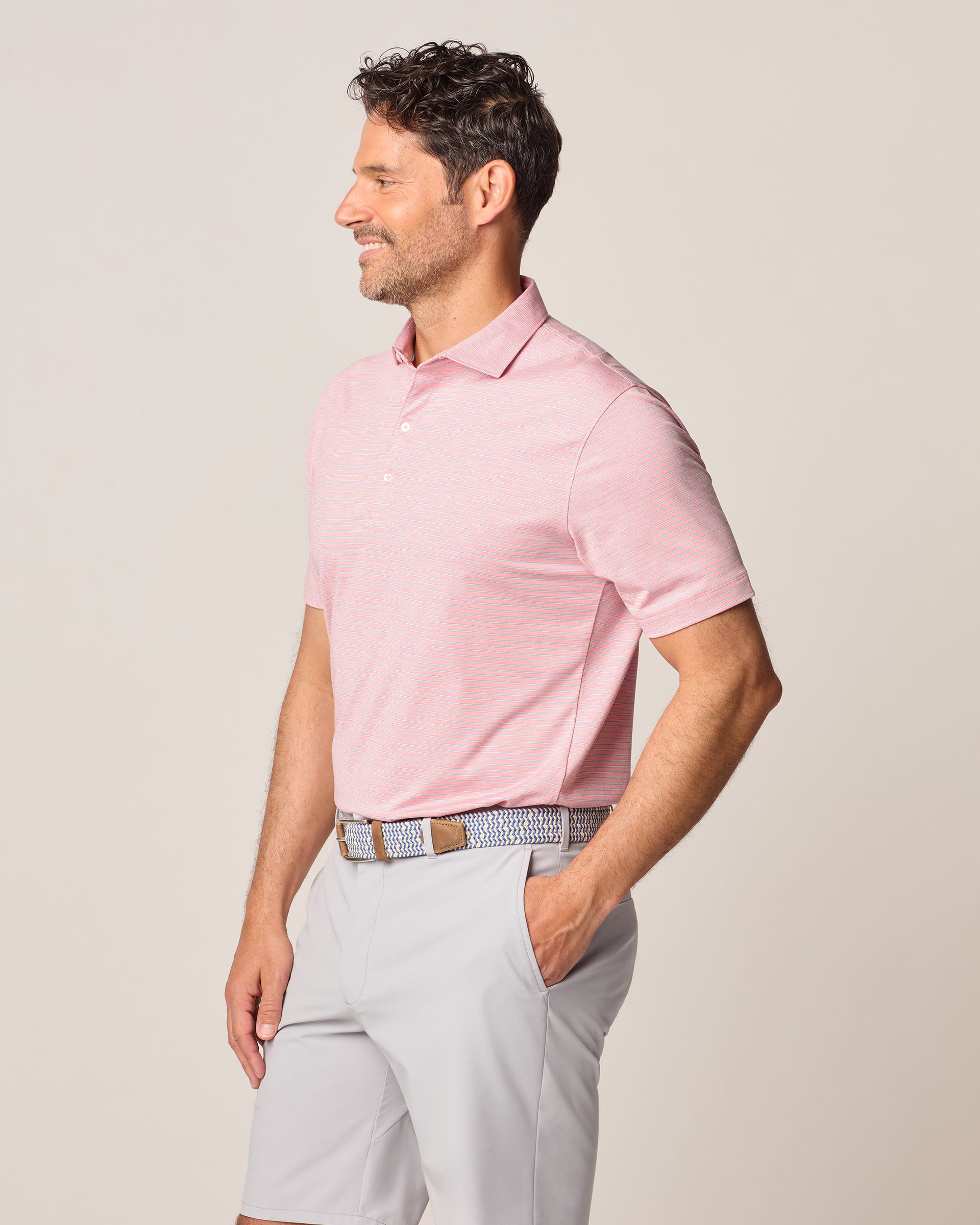 Johnnie-O Performance Jersey Polo - Michael Stripe
