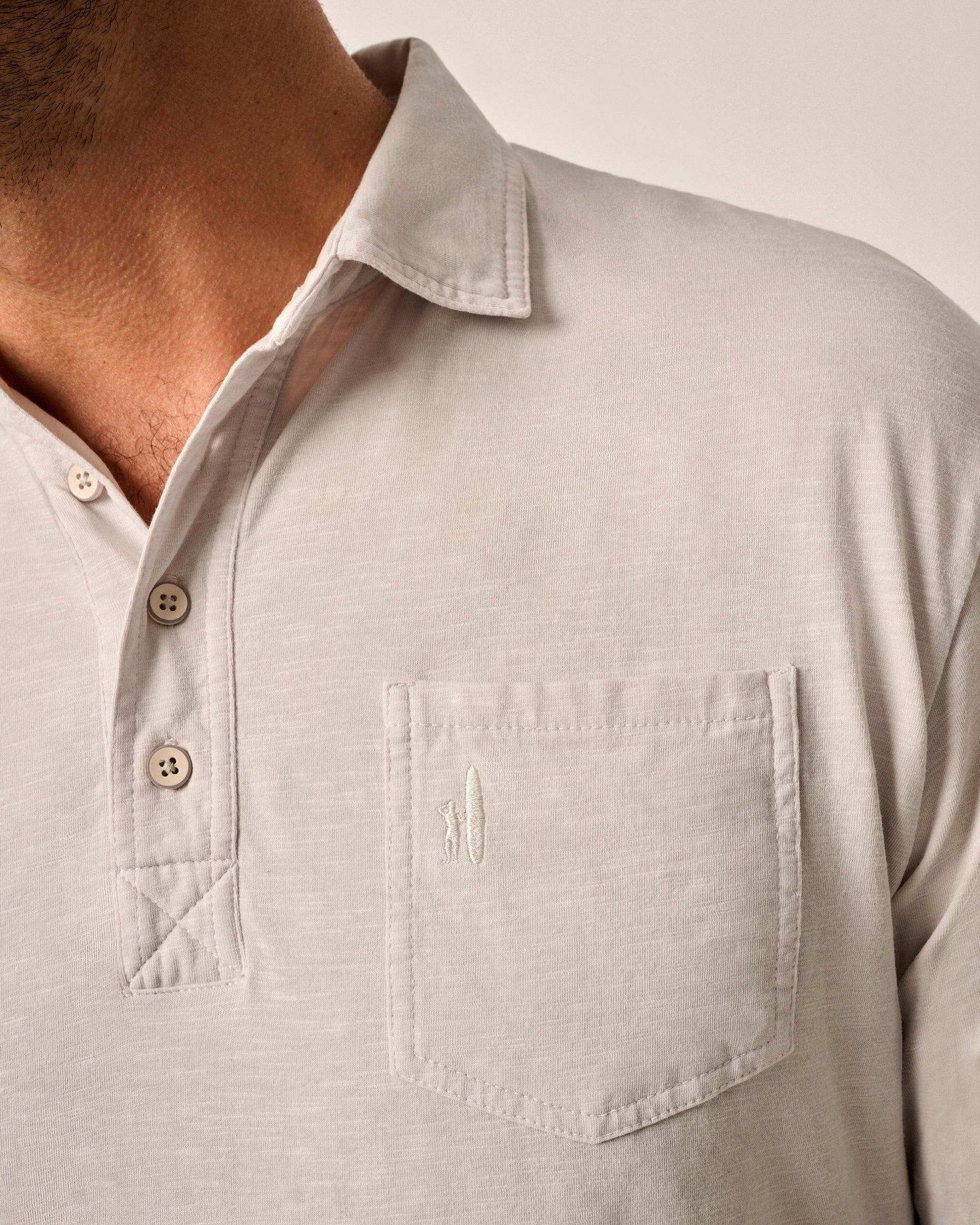 Johnnie-O Original 4-Button Polo - Coastal Wash, Light Gray