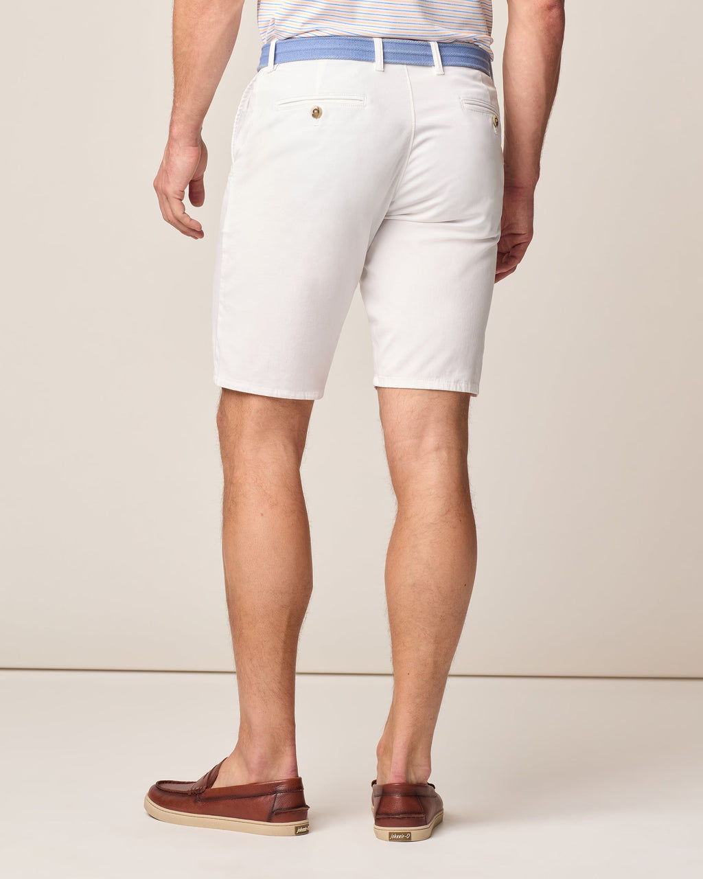 Johnnie-O Nassau Cotton Blend Shorts, White