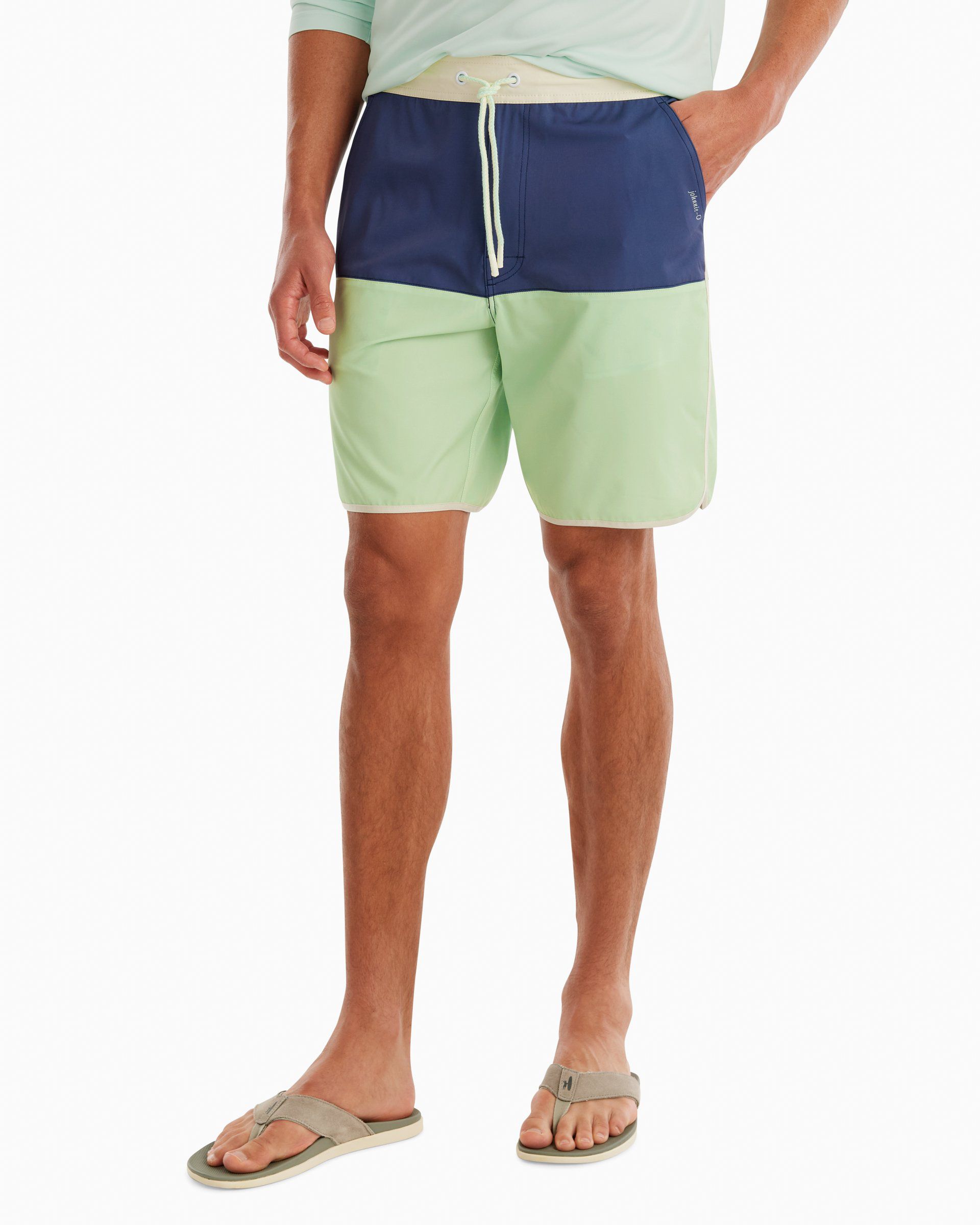 Johnnie-O Tully Half Elastic 7" Surf Shorts - Scalloped Hem