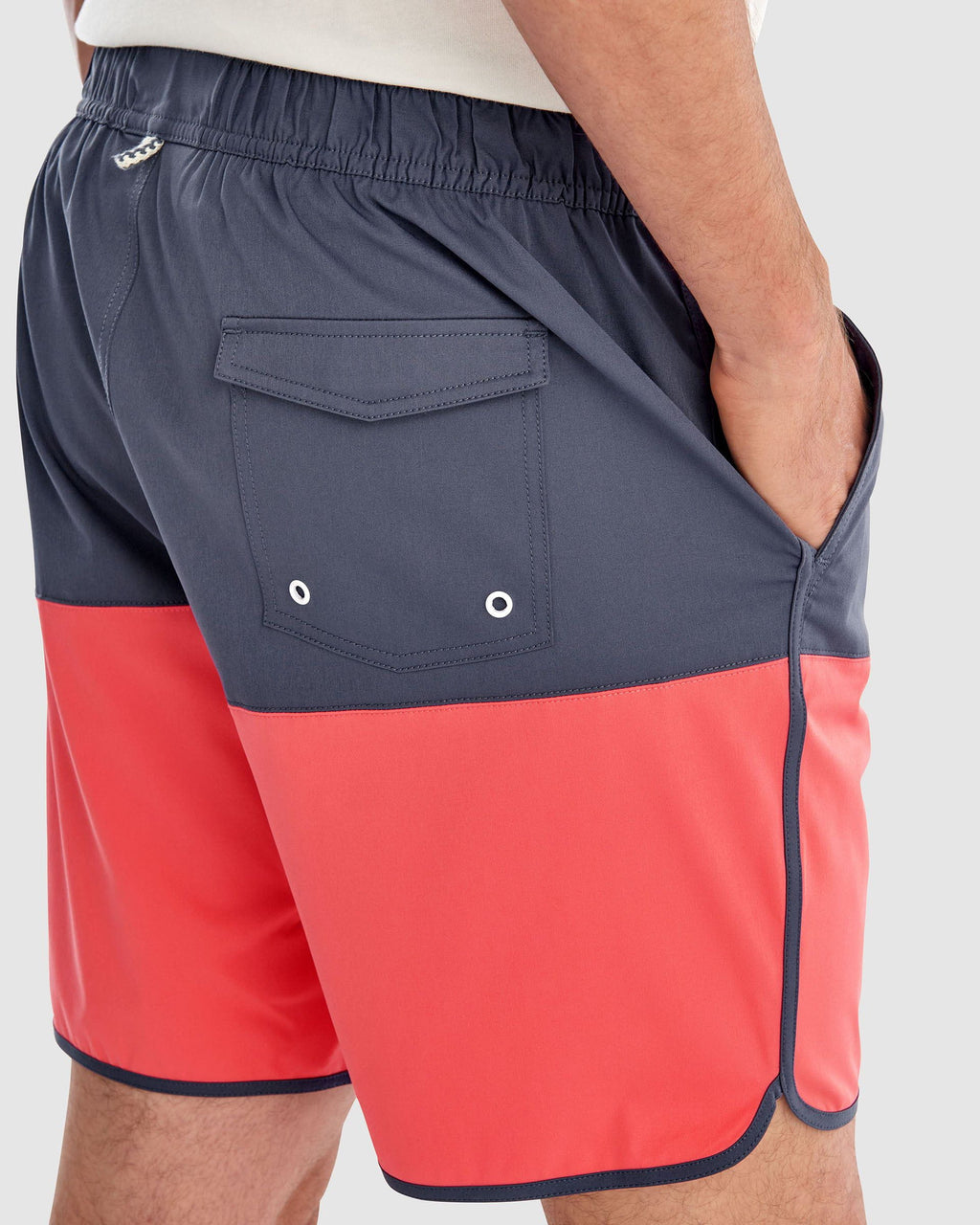 Johnnie-O Tully Half Elastic 7" Surf Shorts - Scalloped Hem