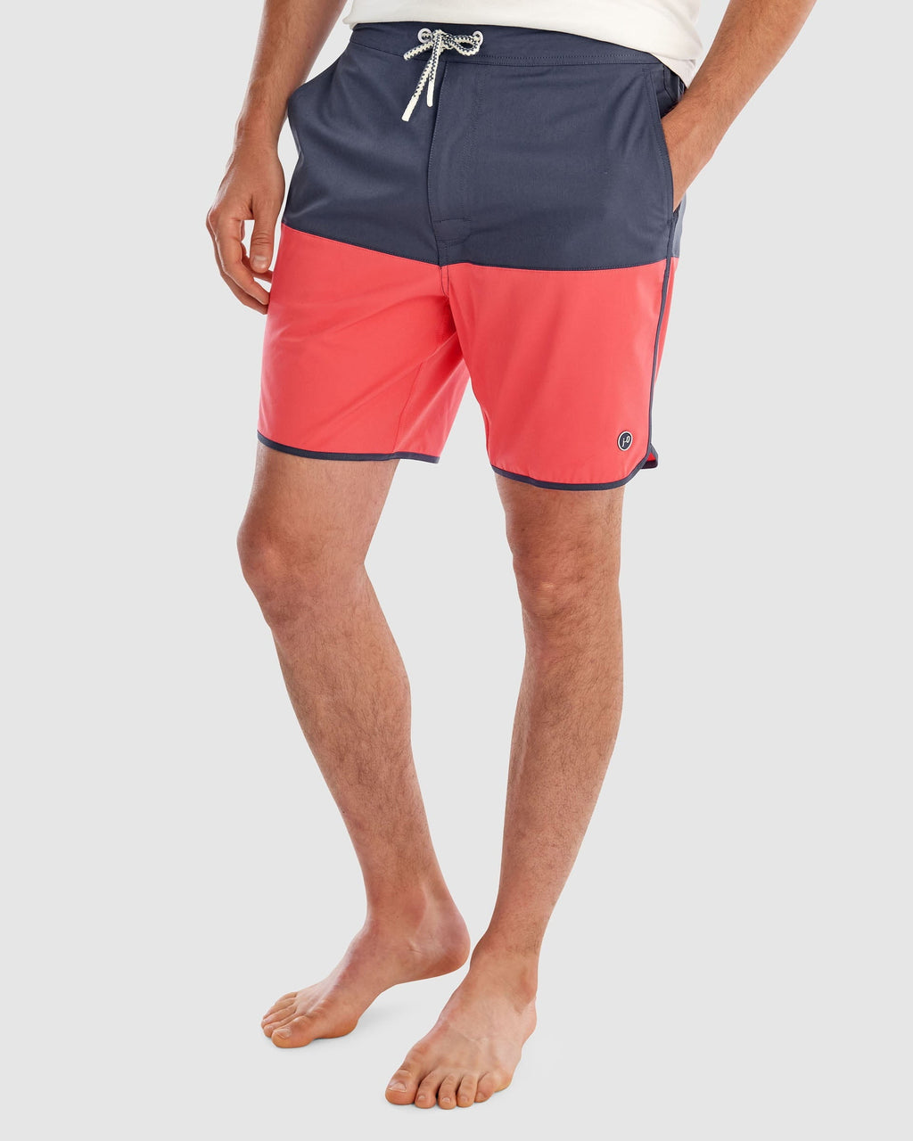 Johnnie-O Tully Half Elastic 7" Surf Shorts - Scalloped Hem