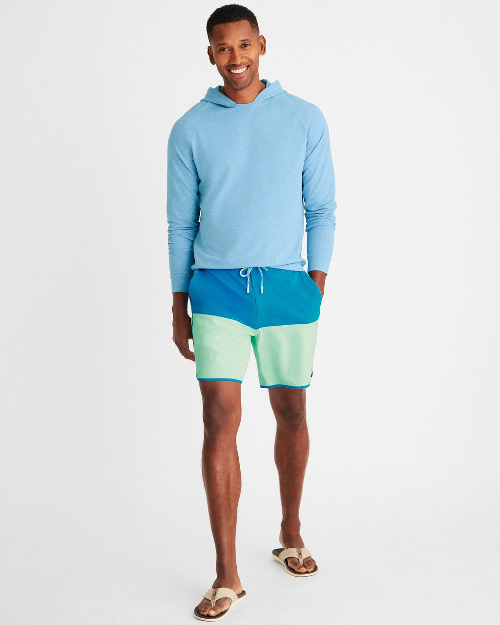 Johnnie-O Tully Half Elastic 7" Surf Shorts - Scalloped Hem