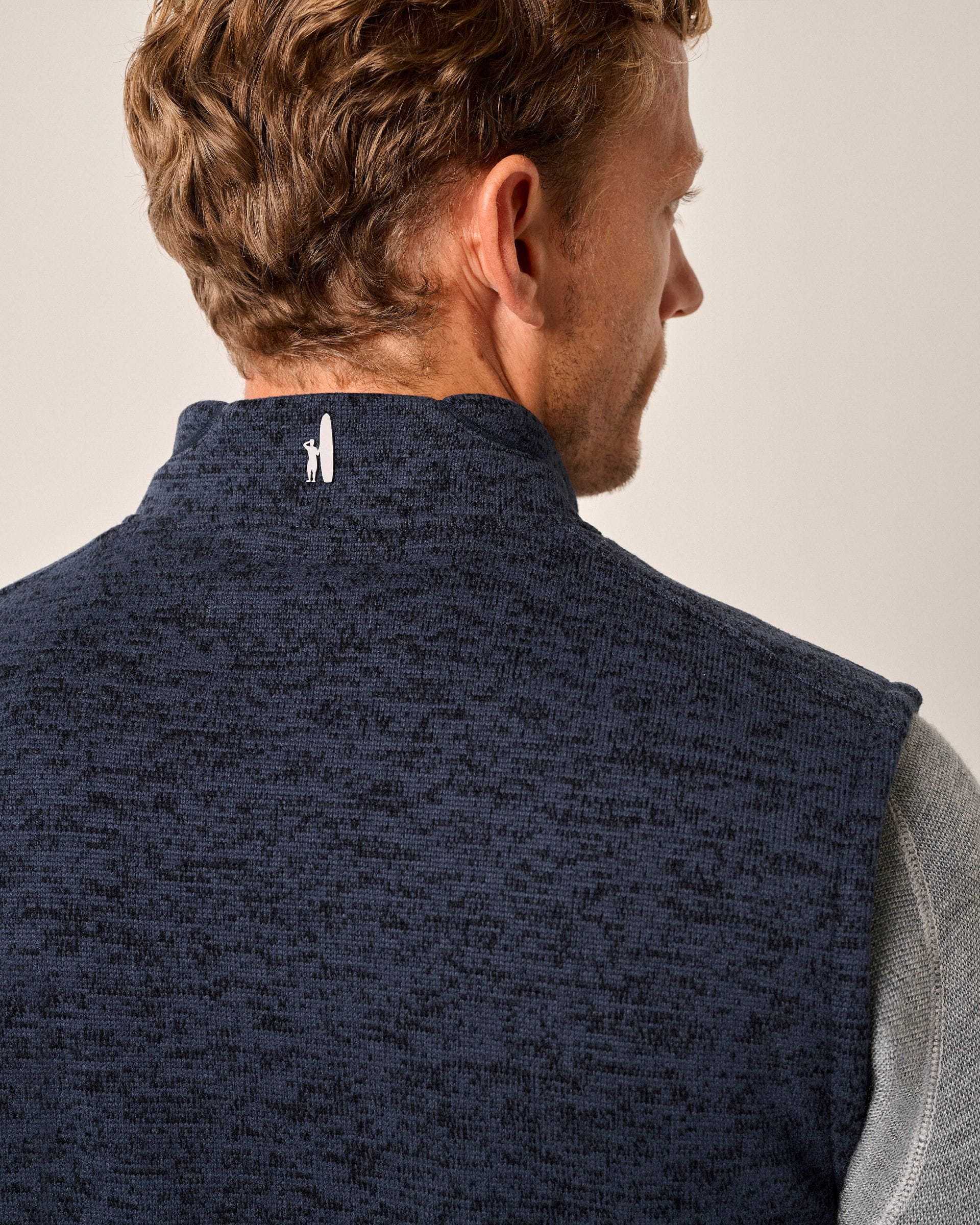 Johnnie-O Denalis Double-Zip Fleece Vest, Navy