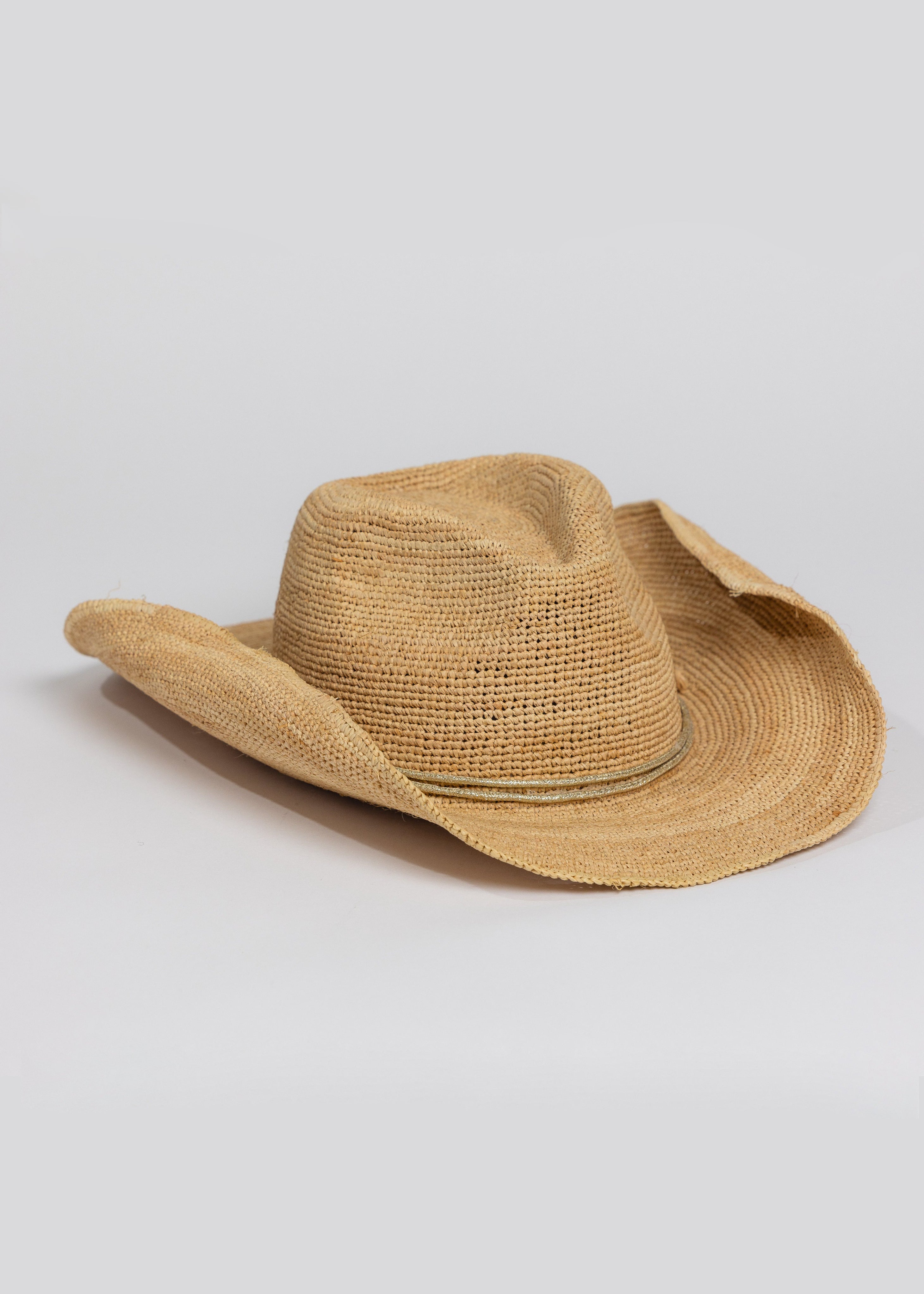 Hat Attack New York Raffia Crochet Cowboy