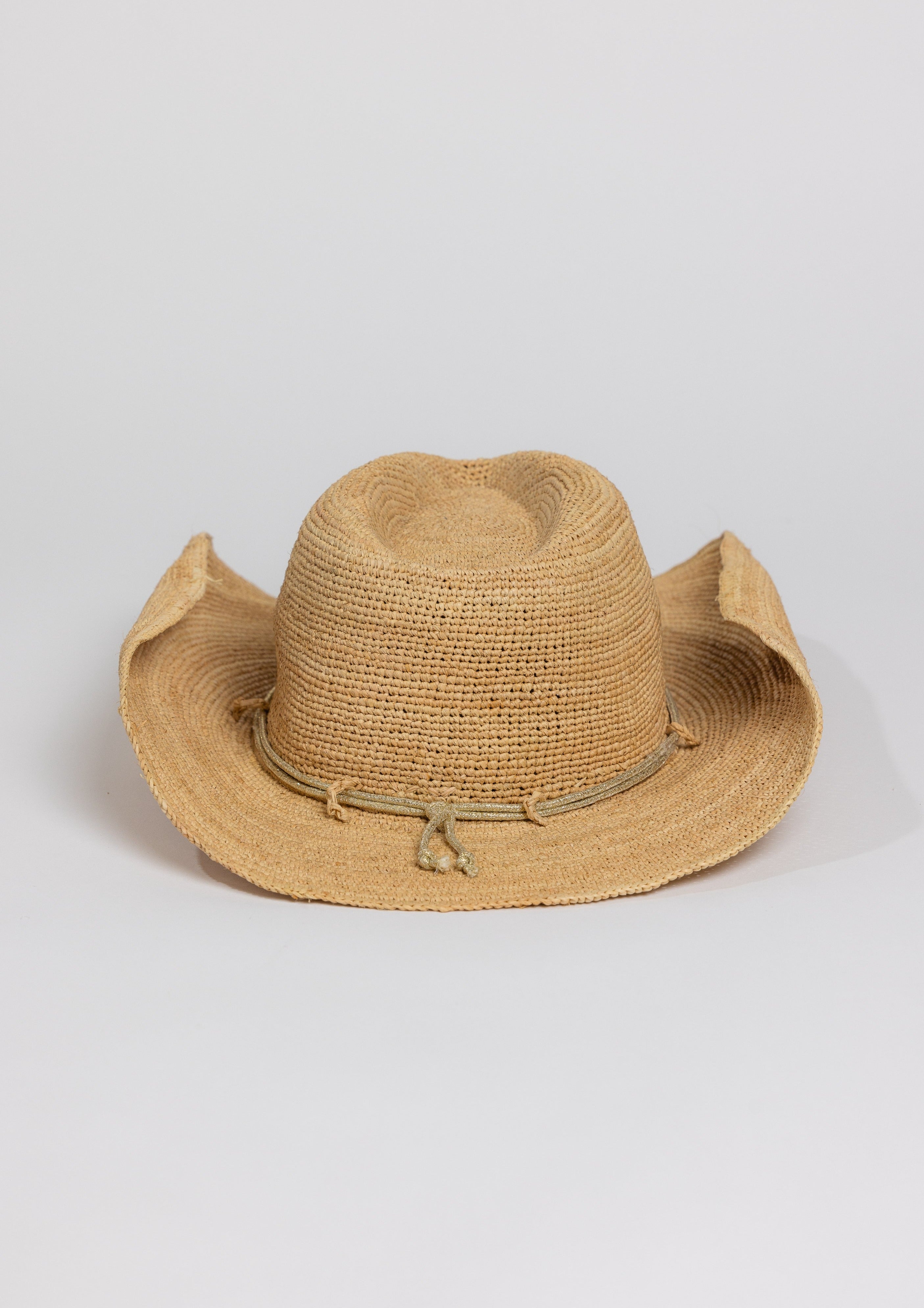 Hat Attack New York Raffia Crochet Cowboy
