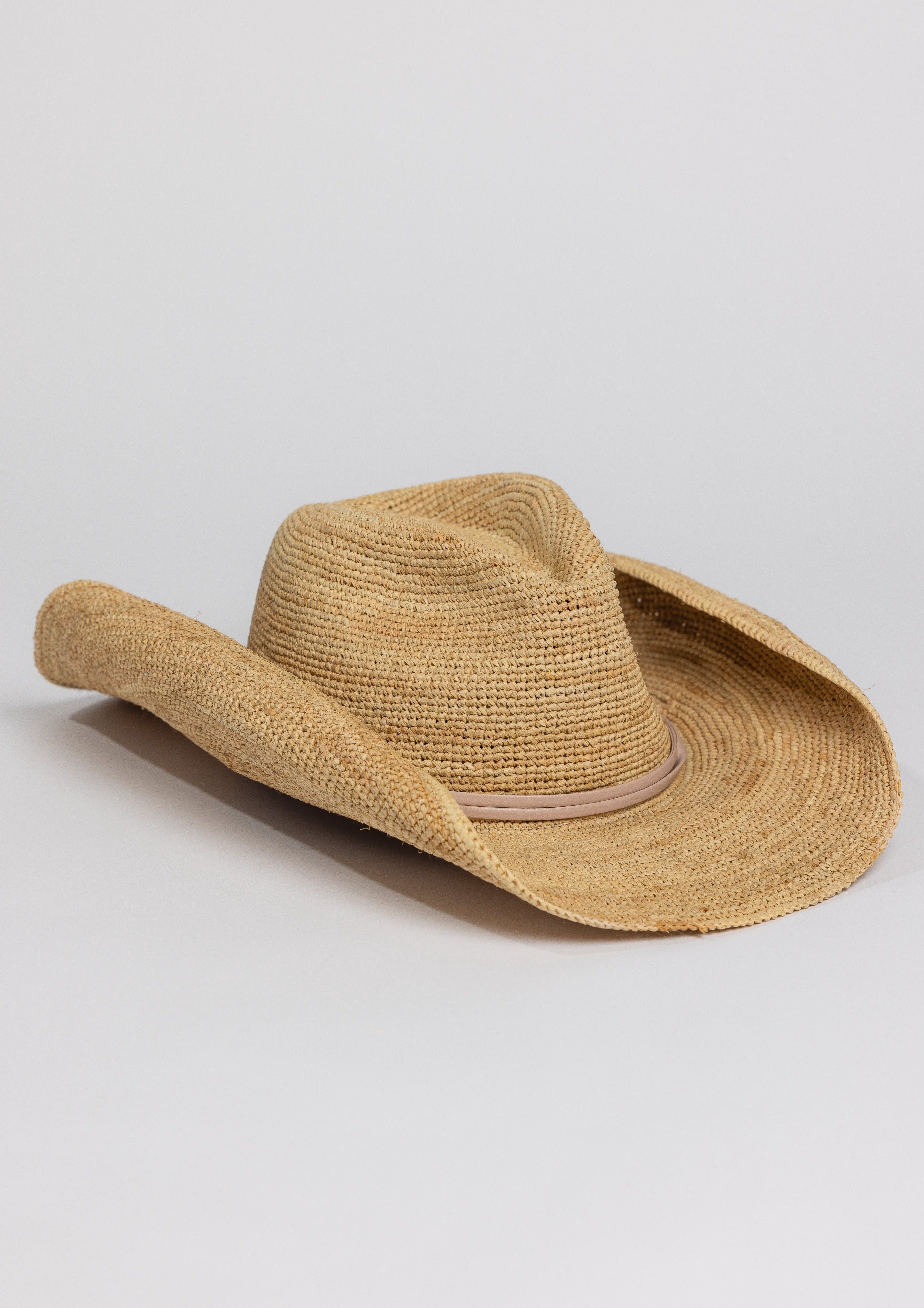 Hat Attack New York Raffia Crochet Cowboy