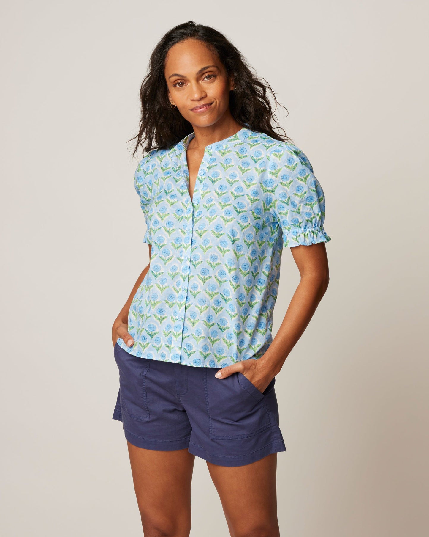 Johnnie-O Natalia Button-Up Blouse