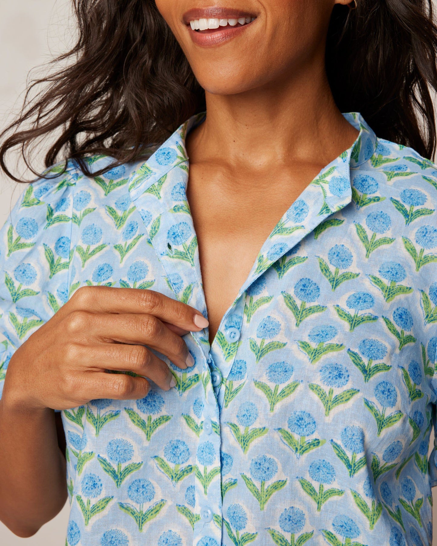 Johnnie-O Natalia Button-Up Blouse
