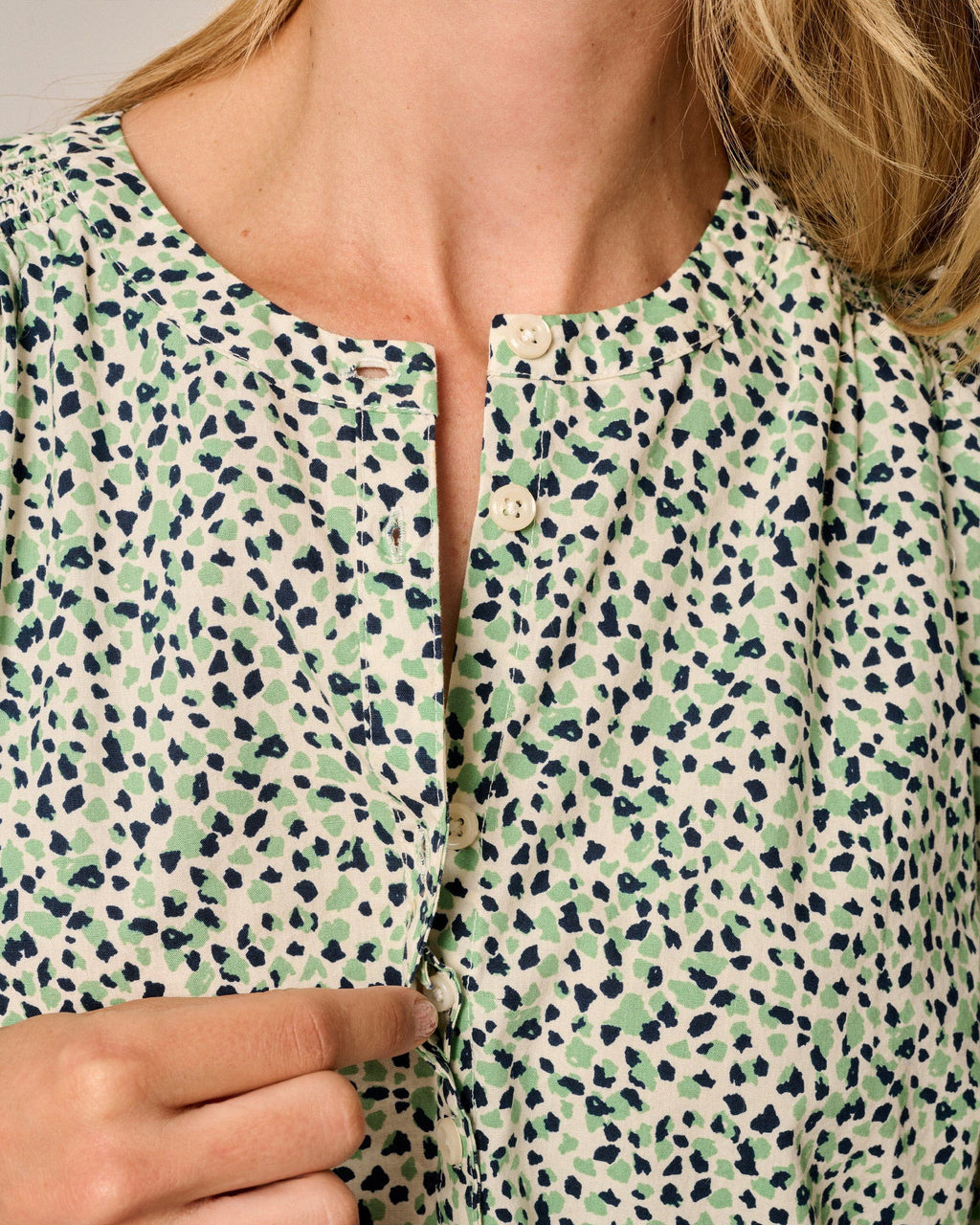 Johnnie-O Blair Cotton Button Down Smock Blouse