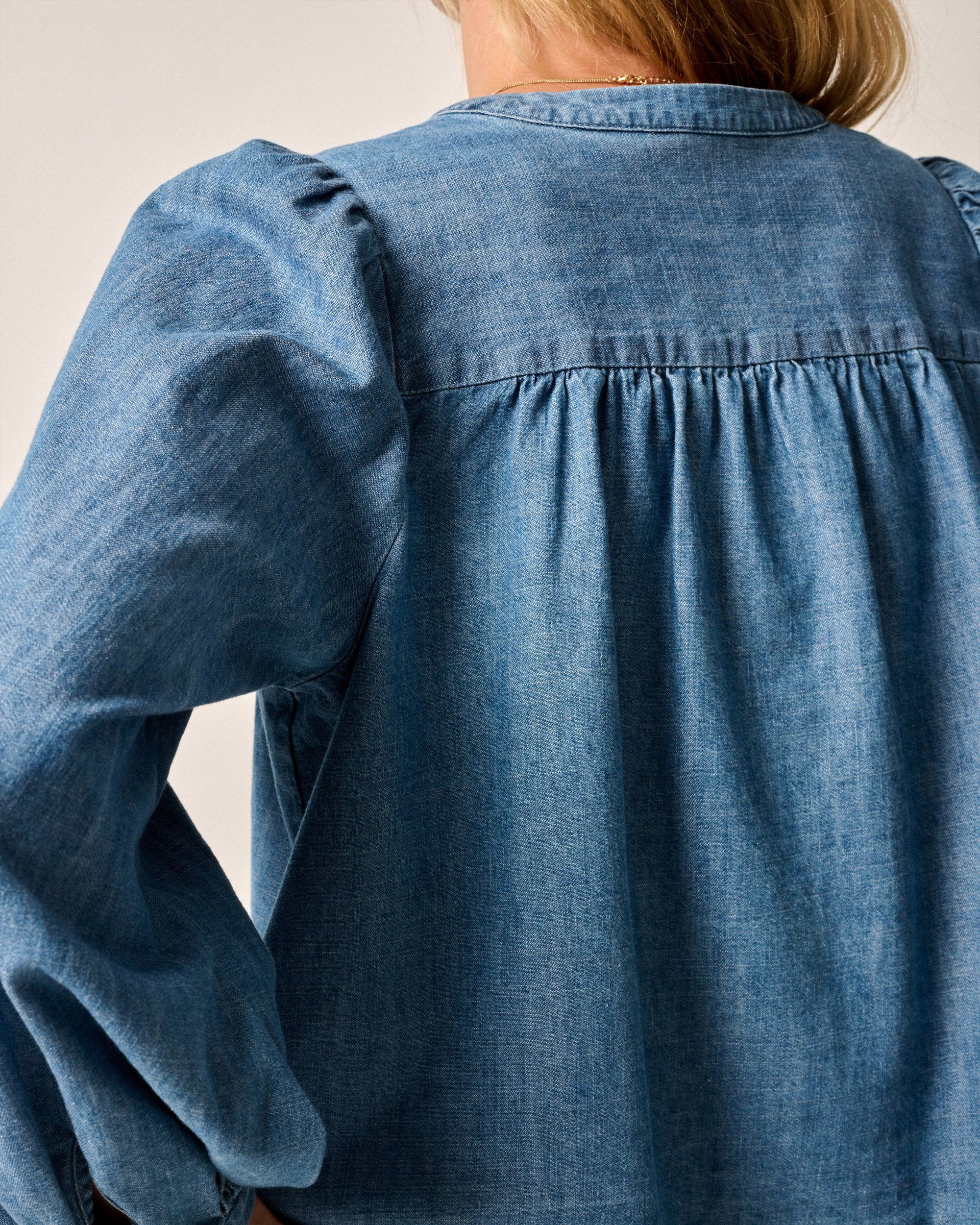 Johnnie-O Blair Cotton Button Down Smock Blouse