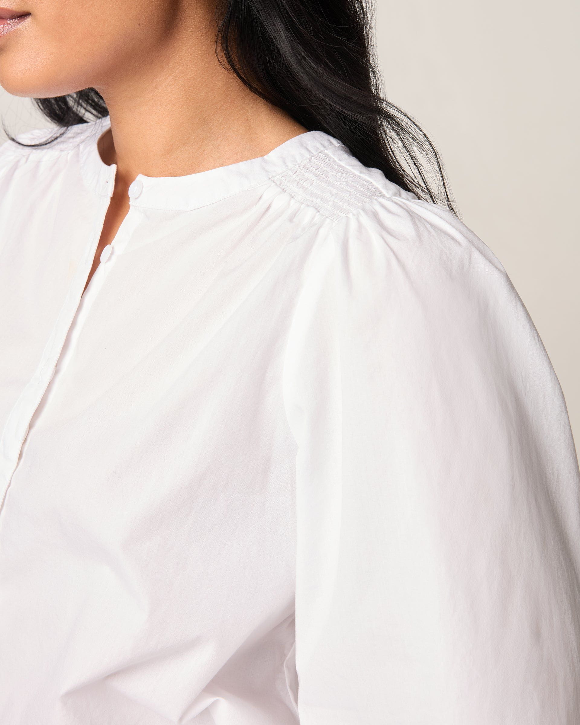 Johnnie-O Blair Cotton Button Down Smock Blouse