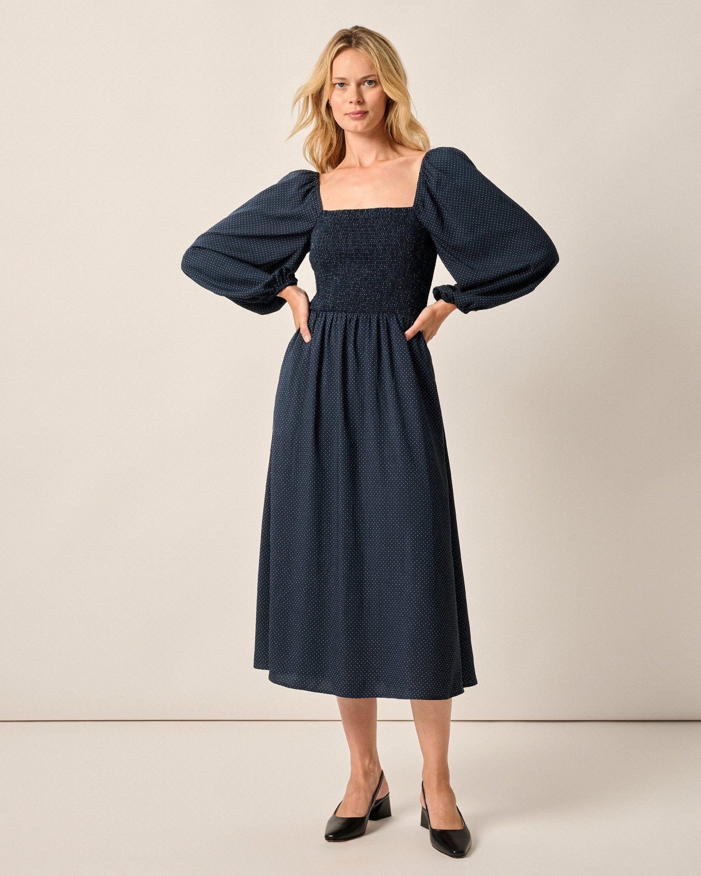Johnnie-O Selena Mini-Dot Maxi Dress