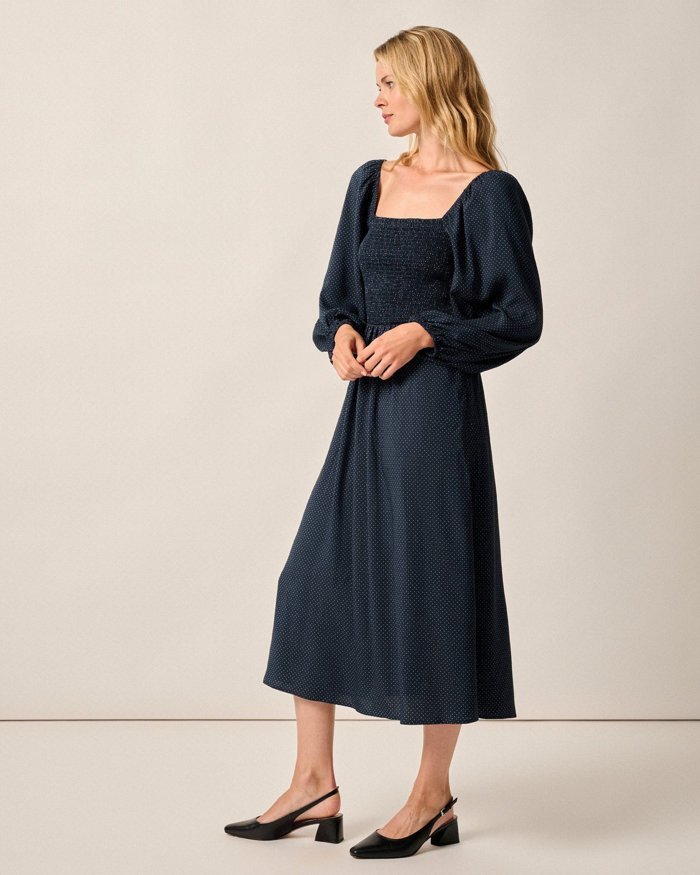 Johnnie-O Selena Mini-Dot Maxi Dress