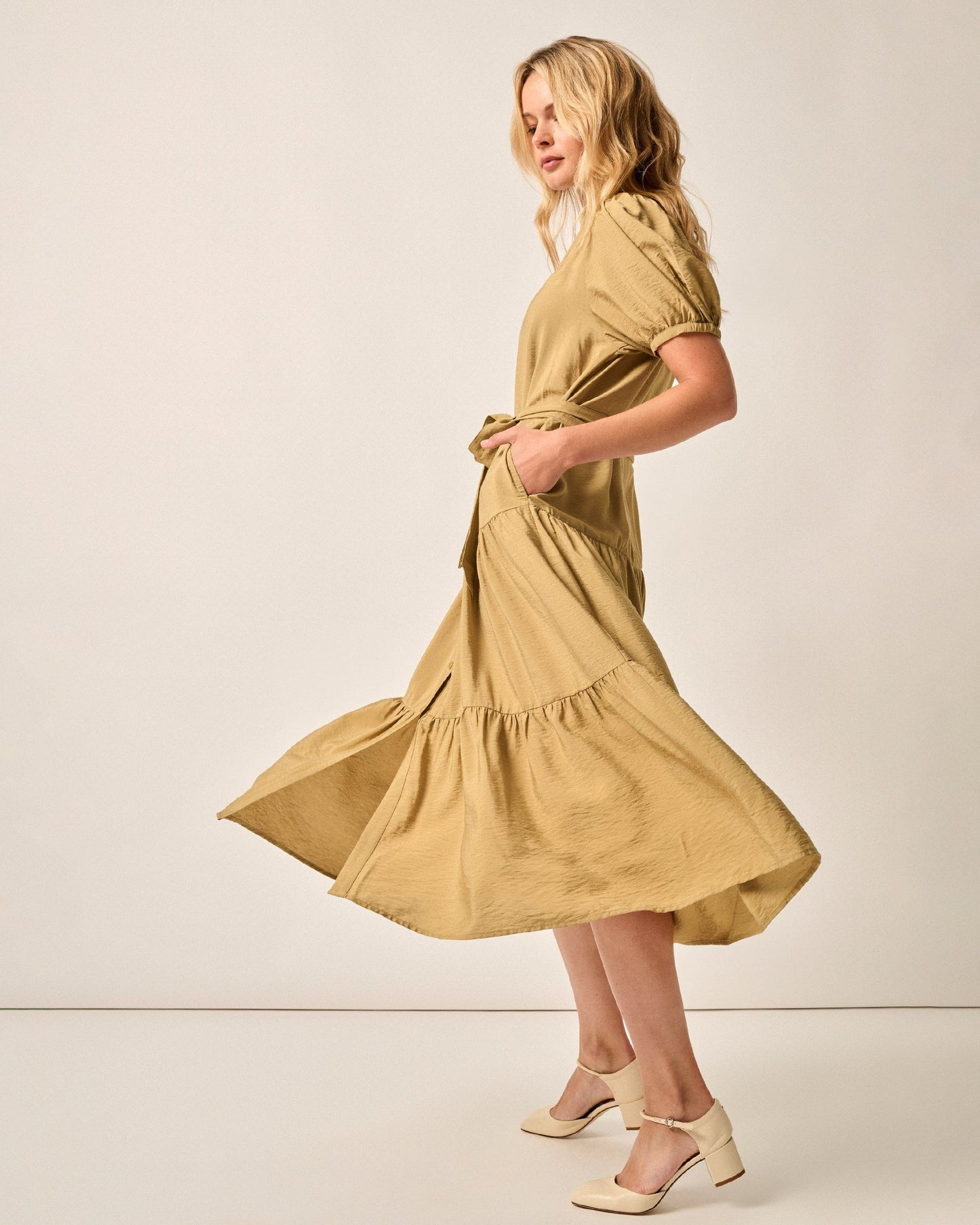 Johnnie-O Lorelai Button Up Tiered Maxi Dress