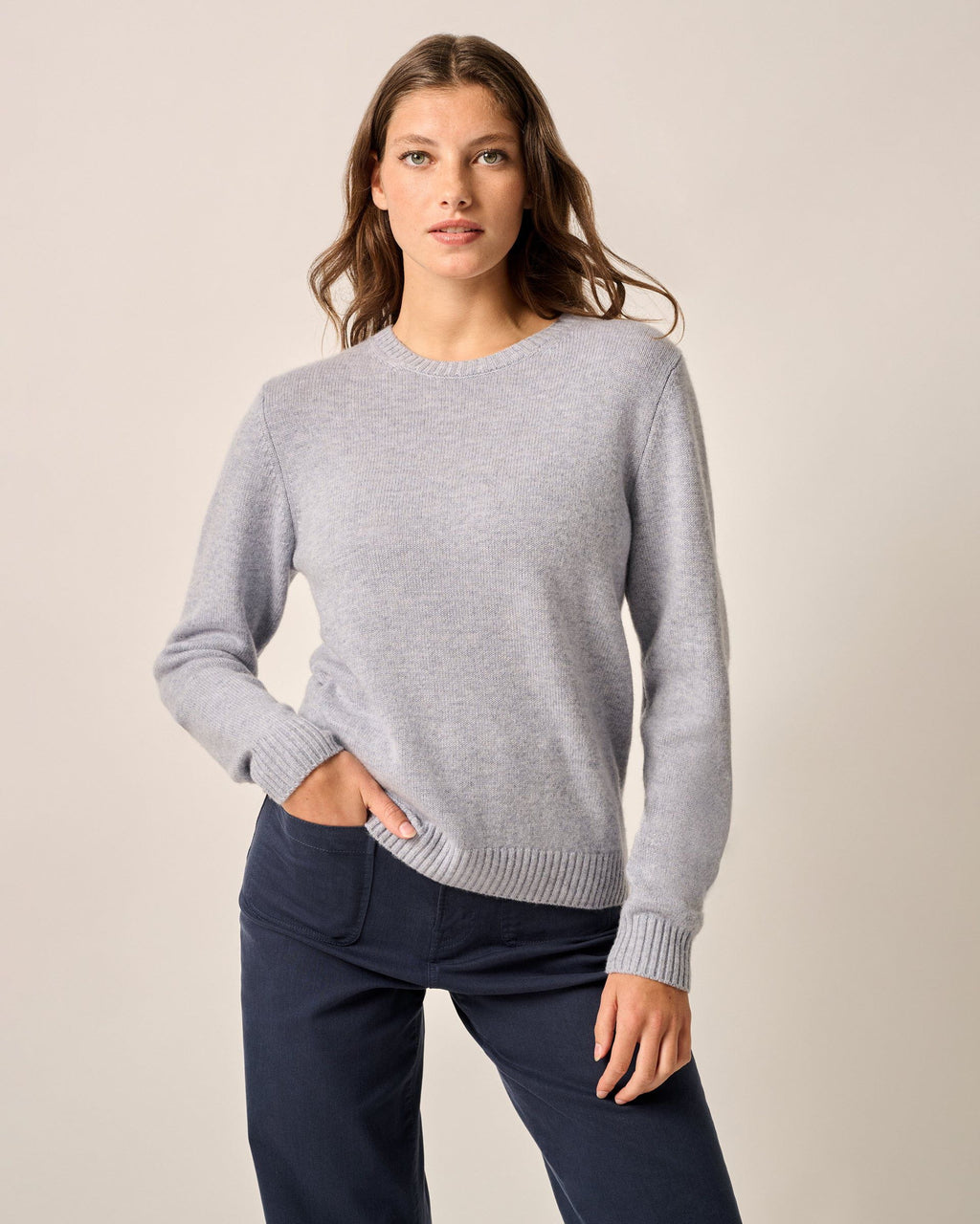 Johnnie-O Cashmere Blend Crewneck Sweater, Heather Gray