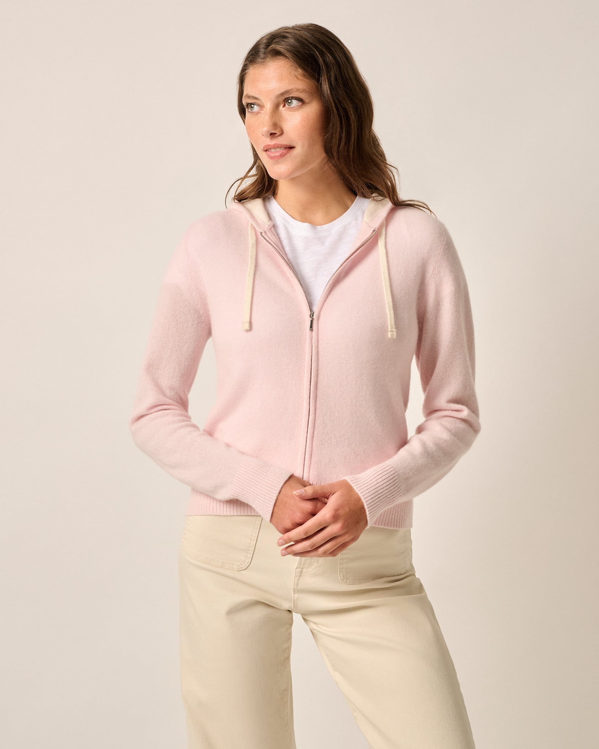 Johnnie-O Amanda Cashmere Full Zip Hooded Sweater