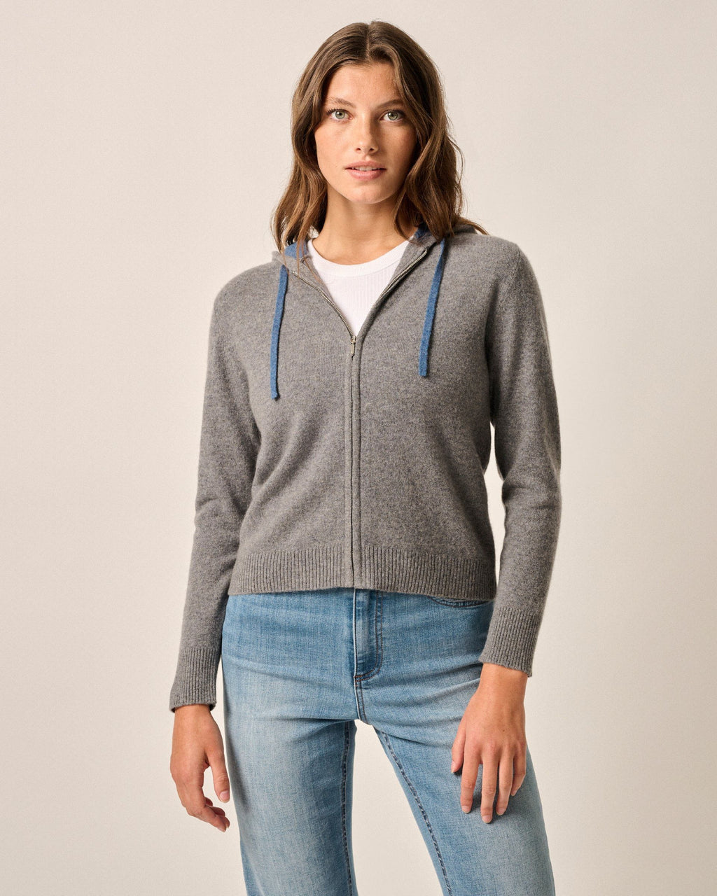 Johnnie-O Amanda Cashmere Full Zip Hooded Sweater