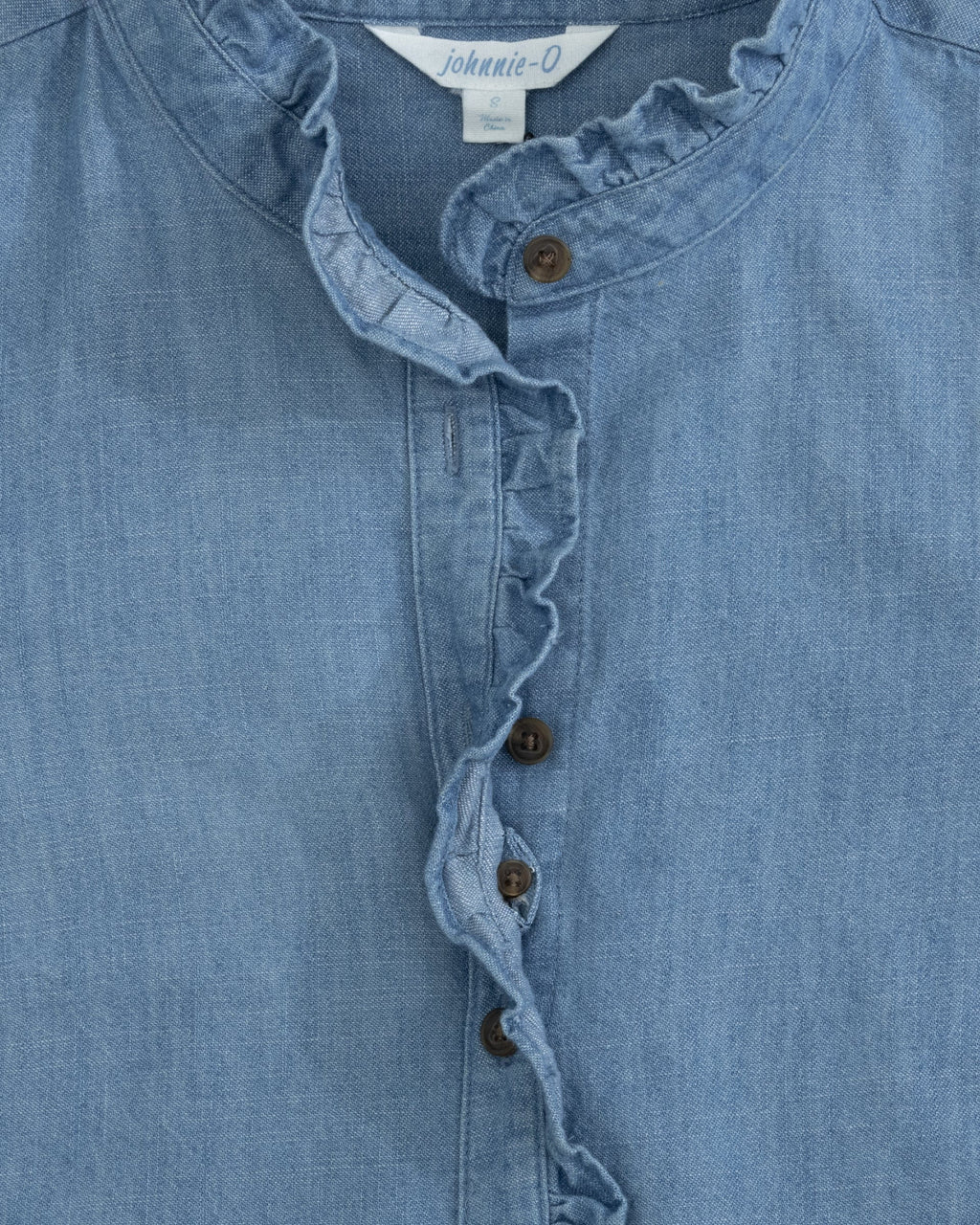 Johnnie-O Layla Ruffled Chambray Blouse, Chambray