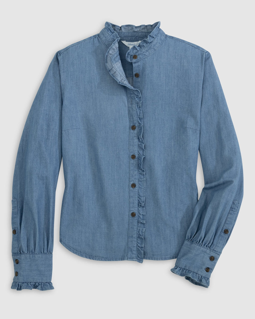 Johnnie-O Layla Ruffled Chambray Blouse, Chambray