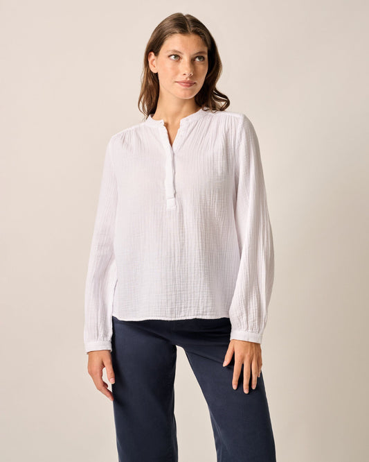 Johnnie-O Alana Cotton Blend Woven Popover