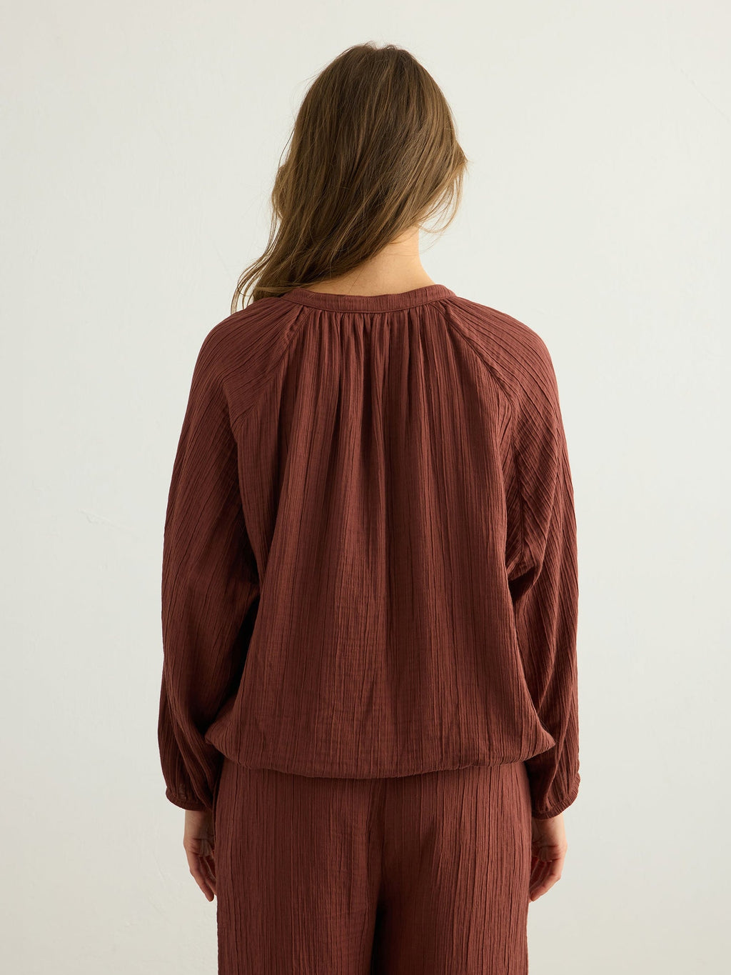 Kaya Buttoned Blouse - Terracotta