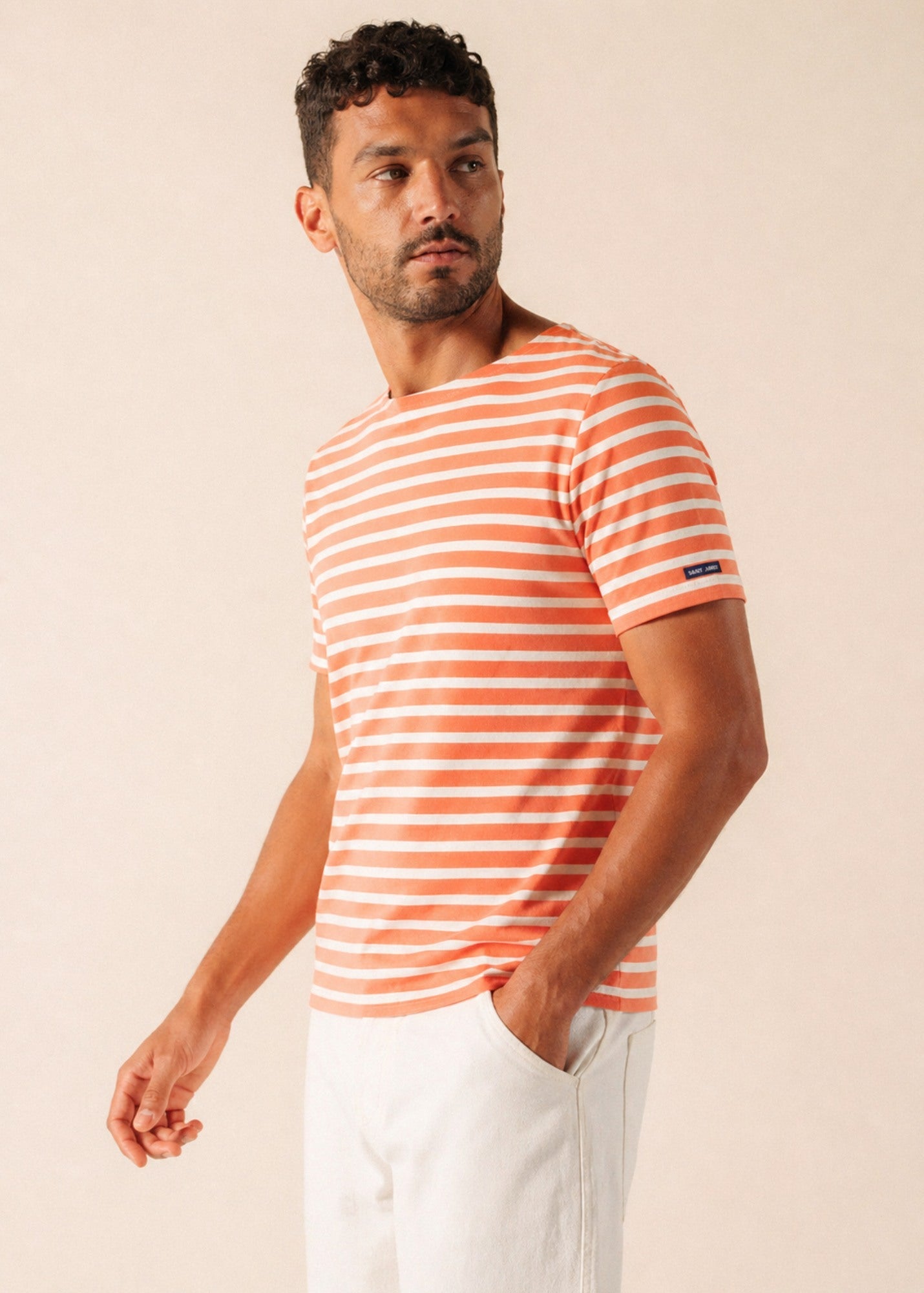 Saint James LEVANT MODERN Breton Shirt (CLAY / WHITE)