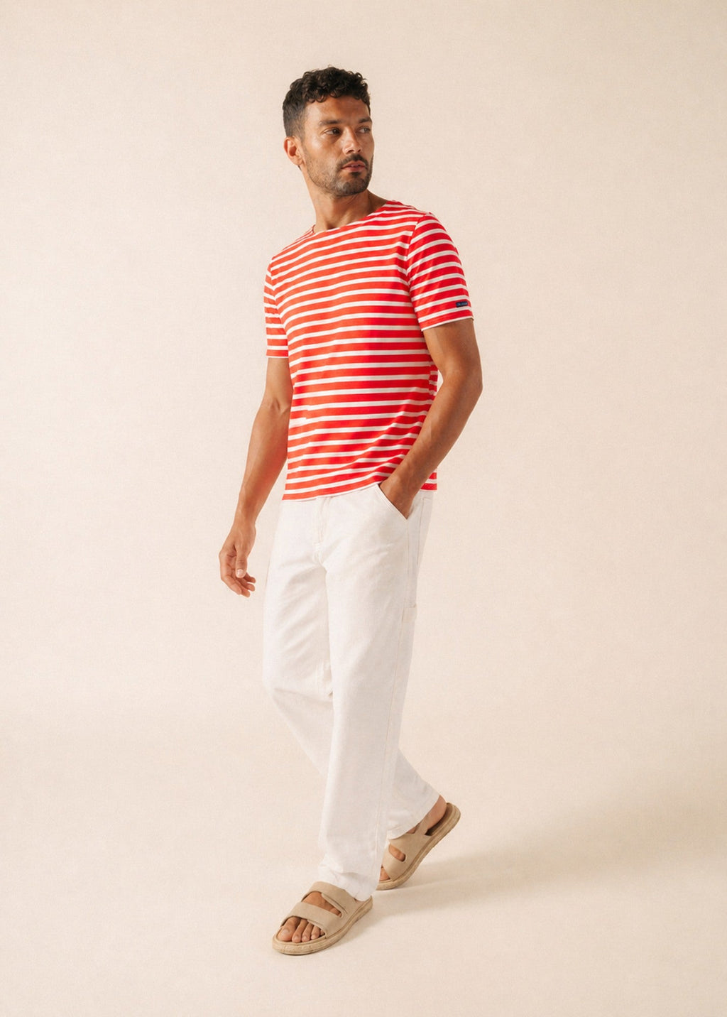 Saint James LEVANT MODERN Breton Shirt (POPPY RED / WHITE)